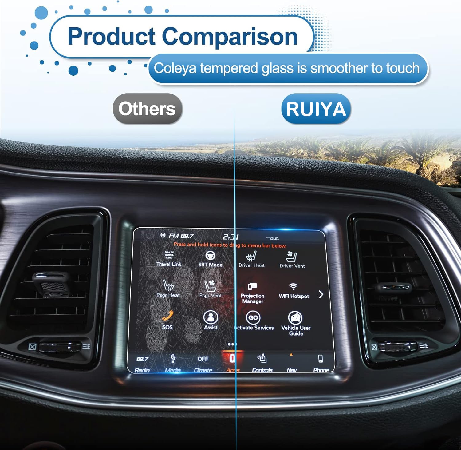For Dodge Challenger 8.4 Inch Navigation Screen Protector 2018+