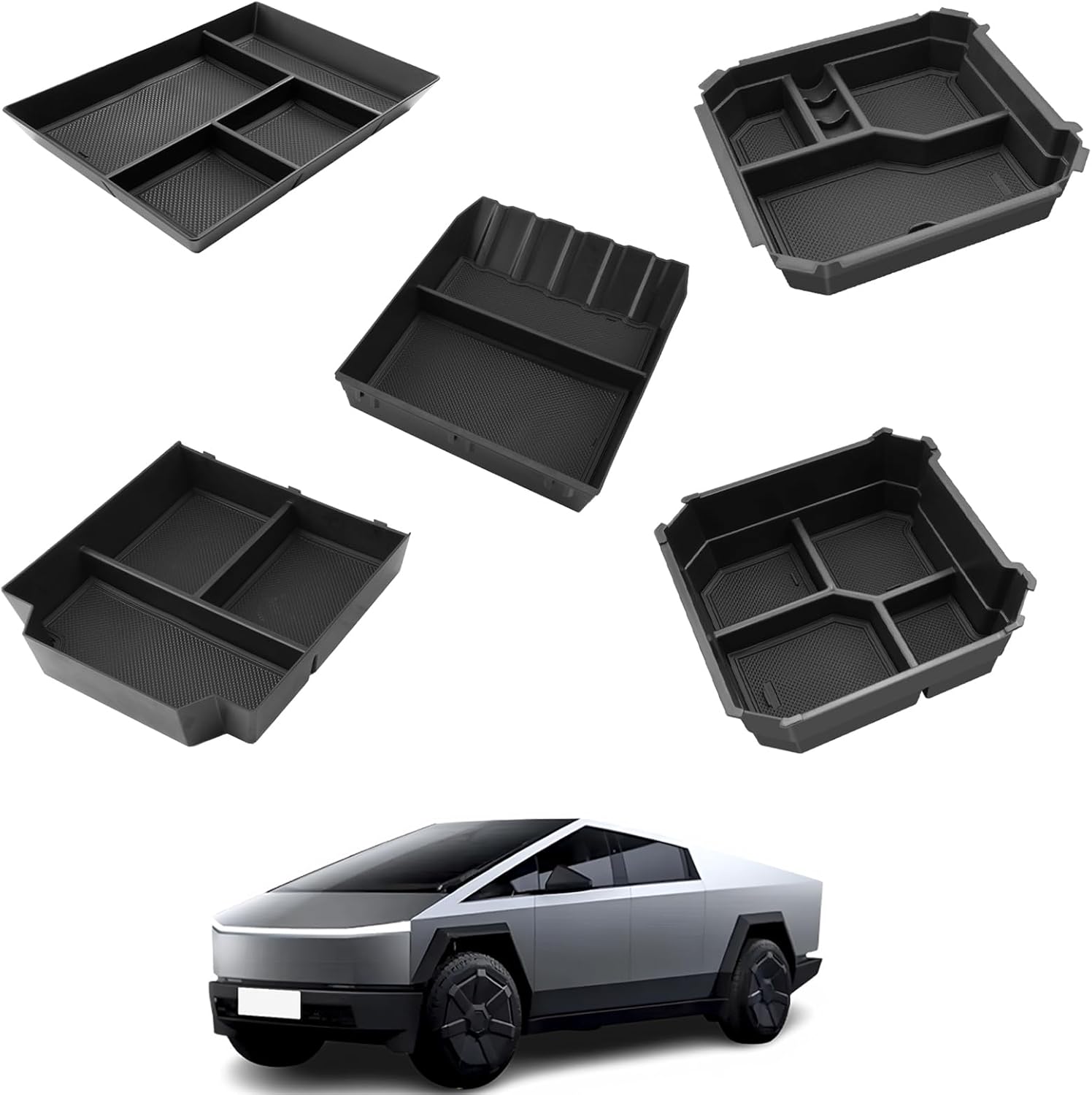 For Tesla Cybertruck Center Console and Armrest Storage Tray 2024 2025+