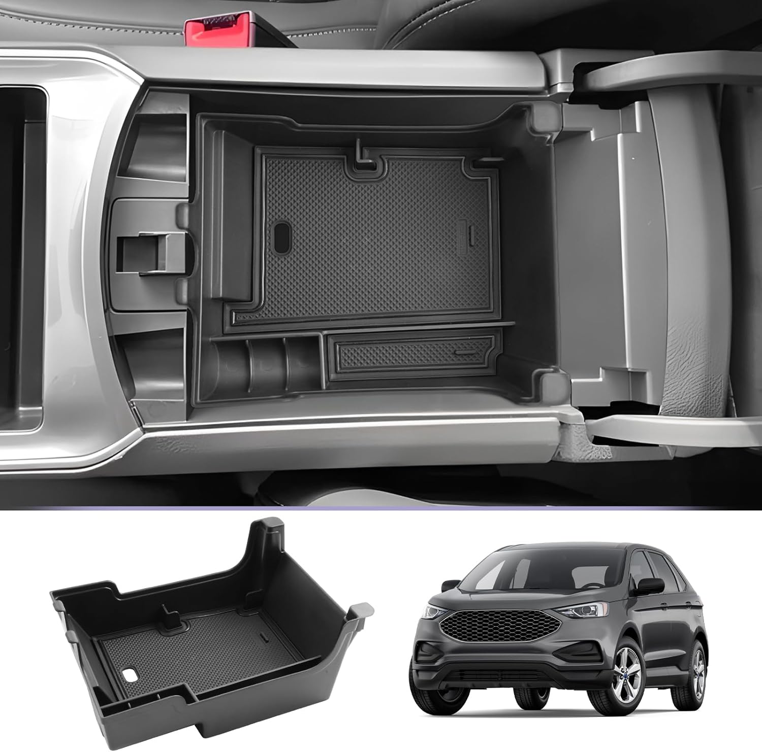 For Ford Edge SE/SEL/ST-Line/Titanium/ST Center Console Armrest Organizer Tray 2021 2022 2023 2024