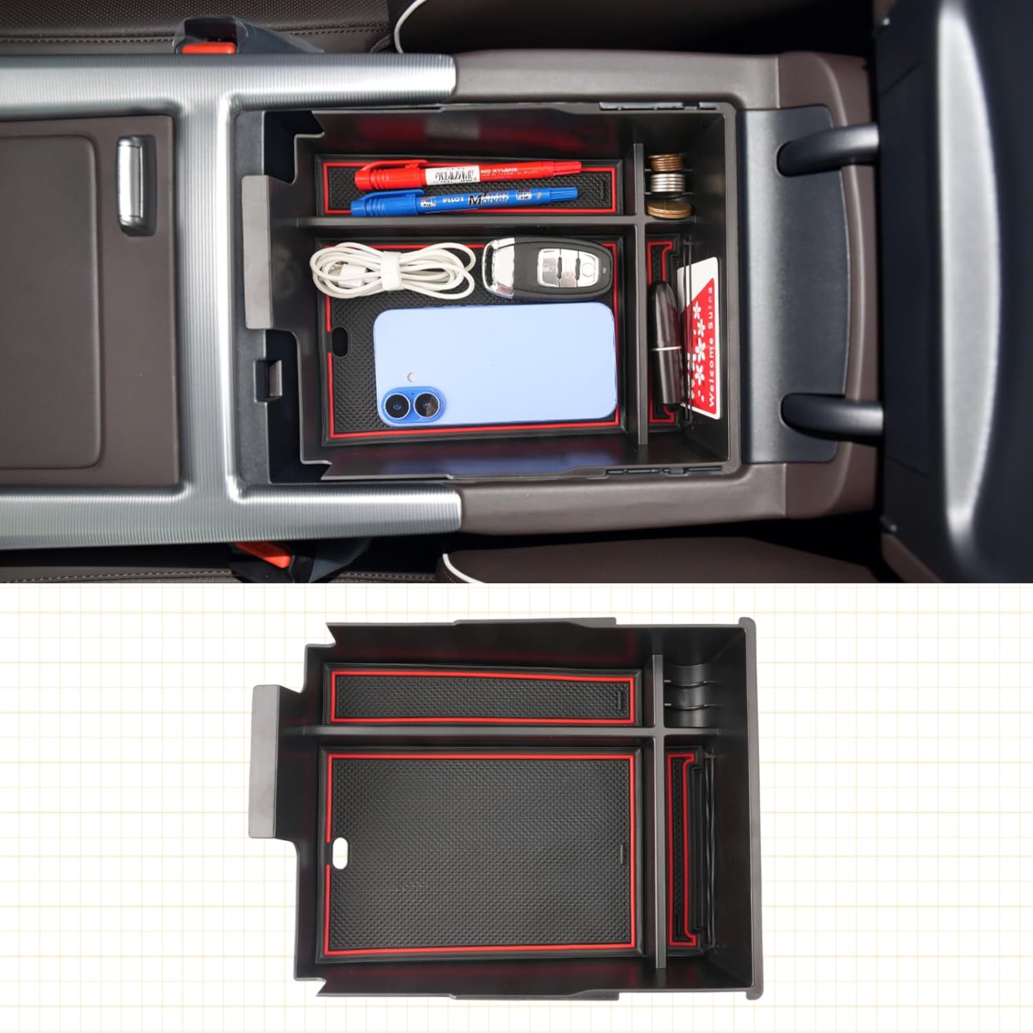 For Hyundai Palisade SE/SEL/XRT/Limited/Calligraphy Center Console Armrest Organizer Tray 2023 2024 2025