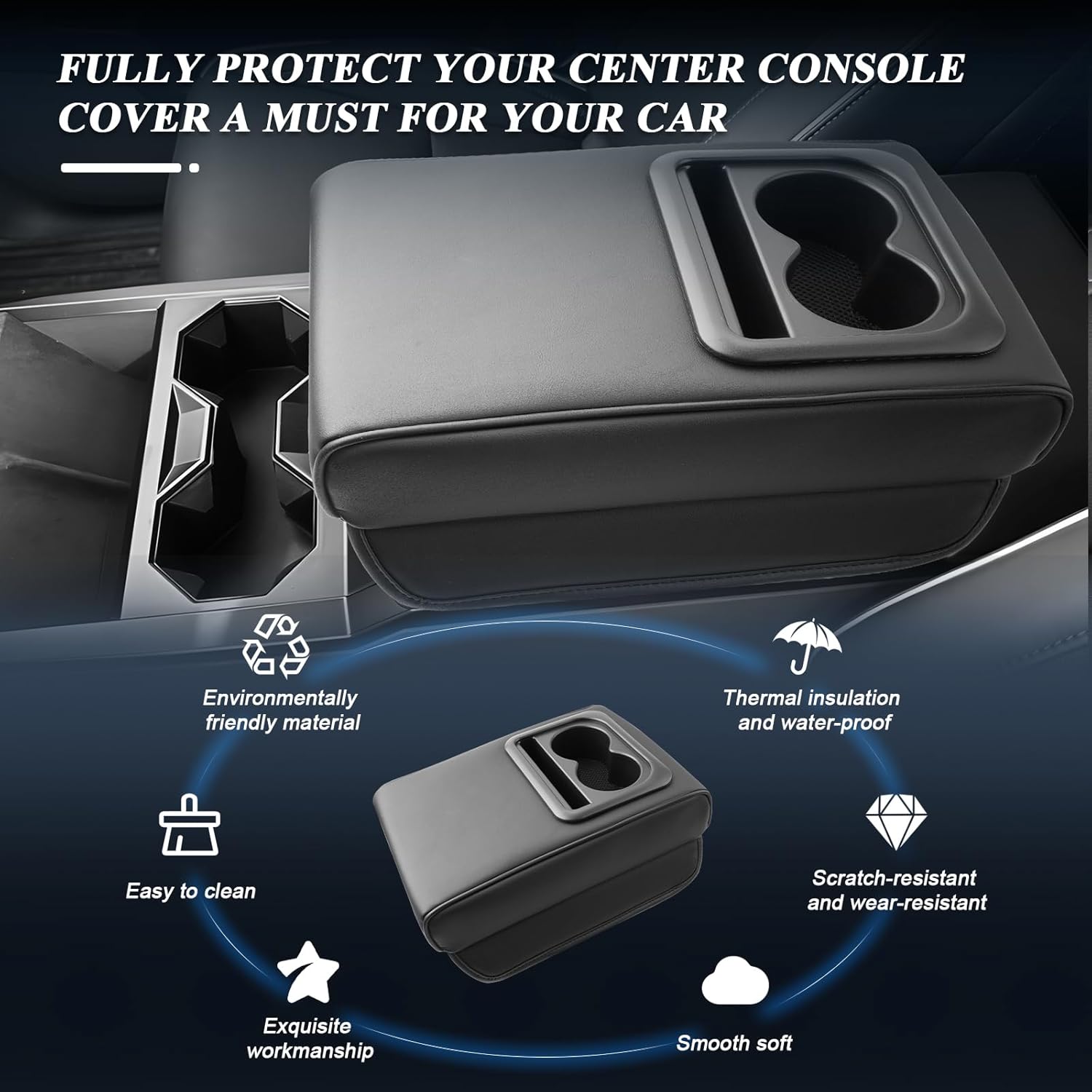 For Tesla Cybertruck Center Console Armrest Cover 2024 2025+