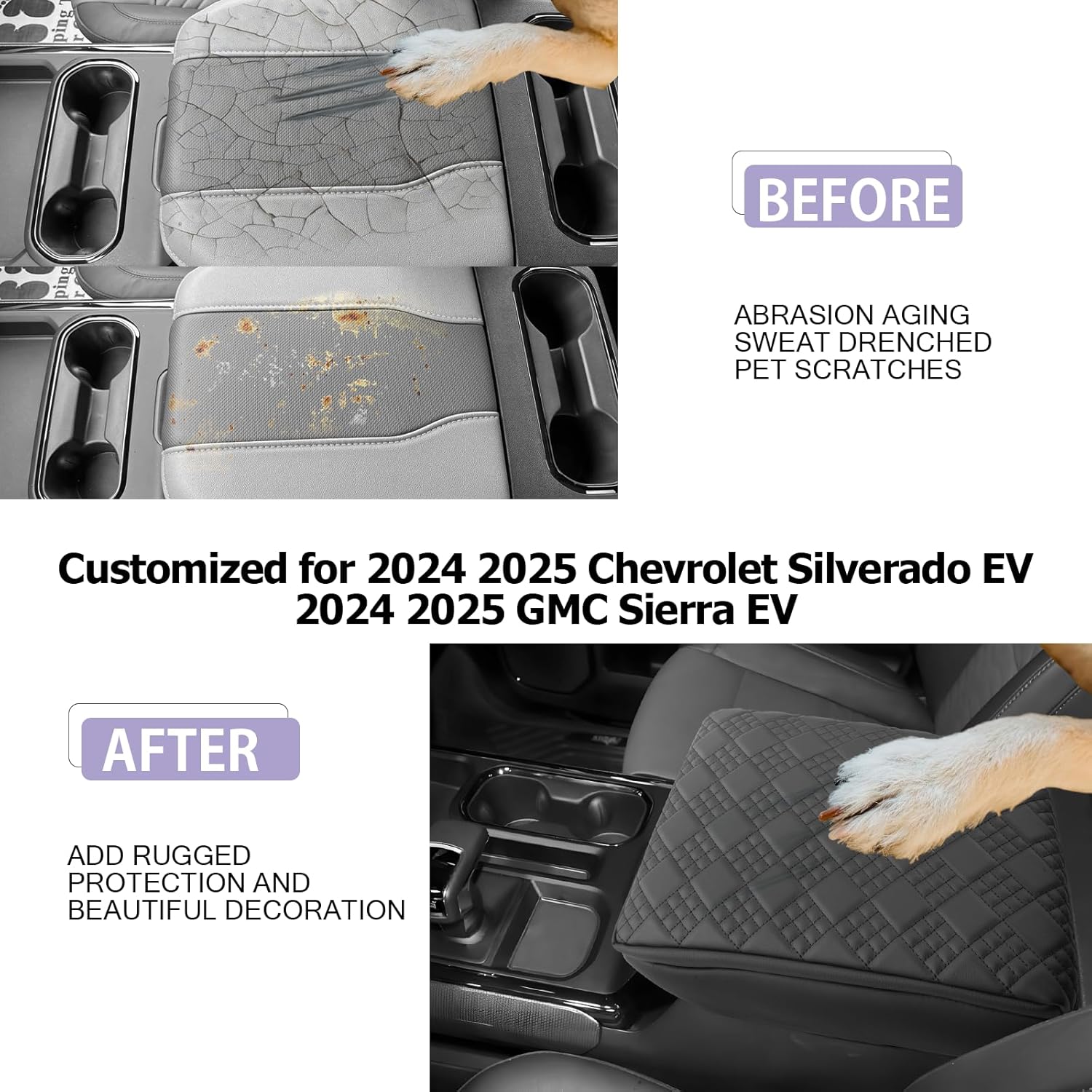 For Chevy Silverado EV Center Console Armrest Cover 2024 2025+