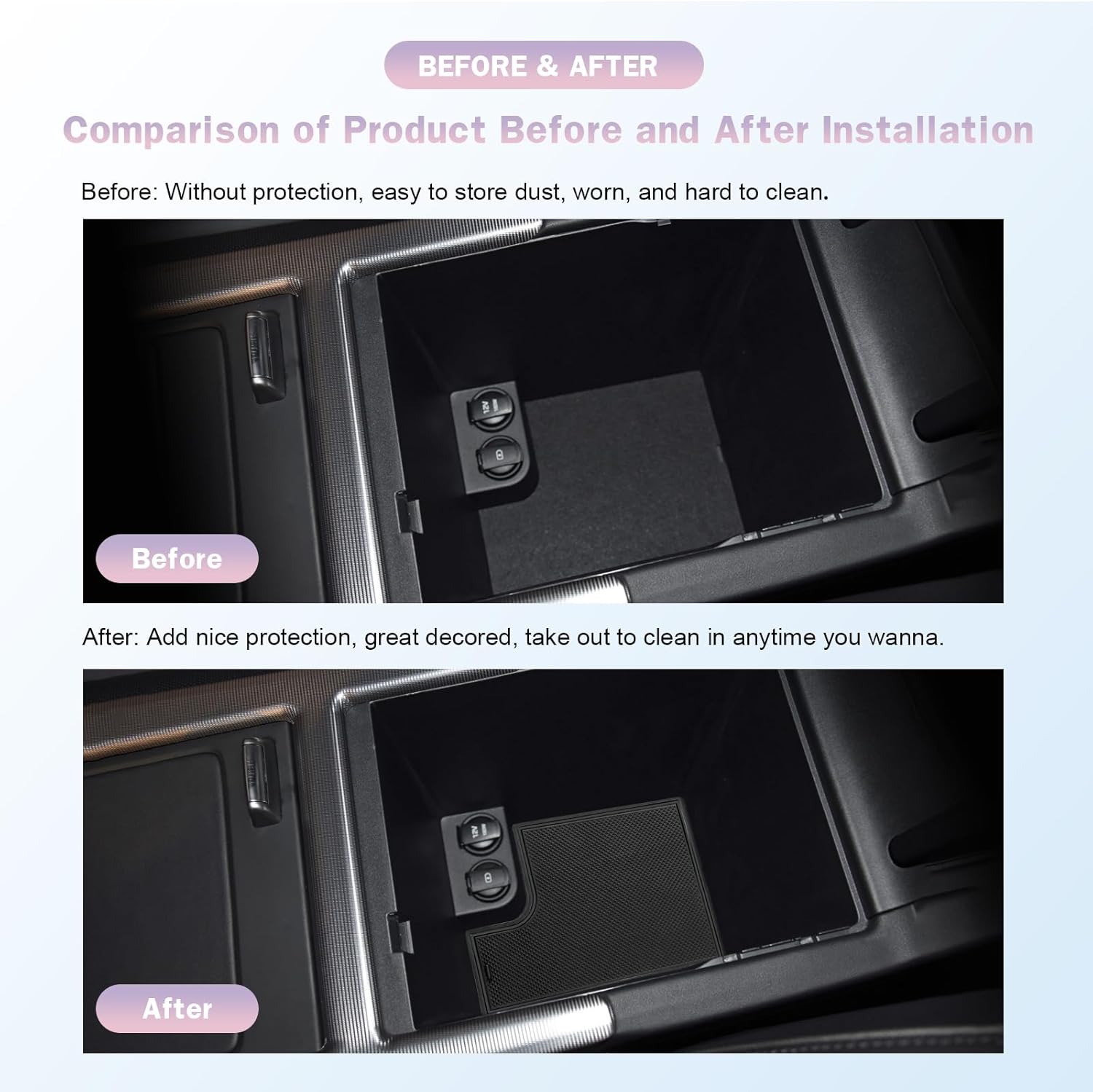 For Hyundai Palisade SE/SEL/XRT/Limited/Calligraphy Center Console Liners Mats 2023 2024 2025