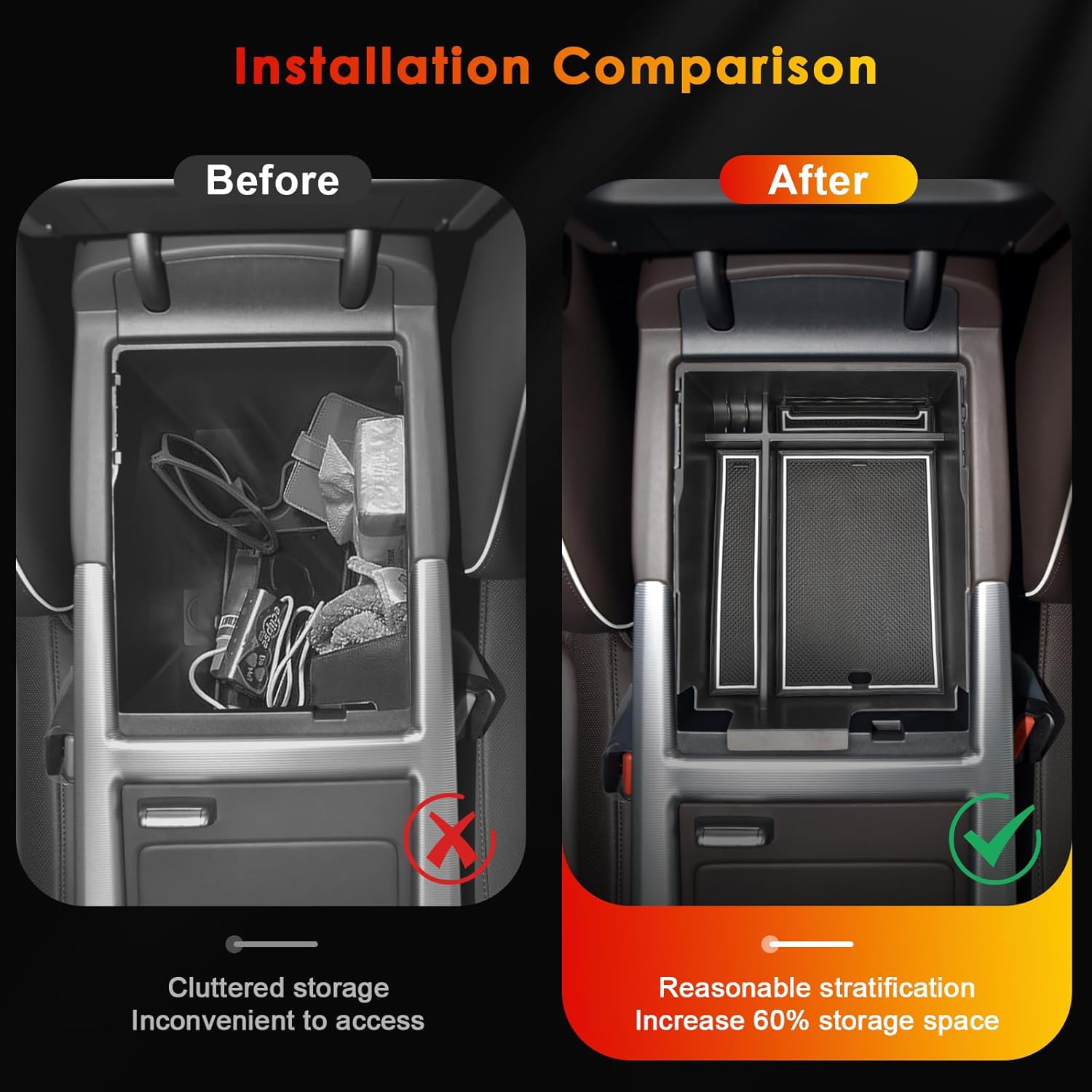 For Hyundai Palisade SE/SEL/XRT/Limited/Calligraphy Center Console Armrest Organizer Tray 2023 2024 2025