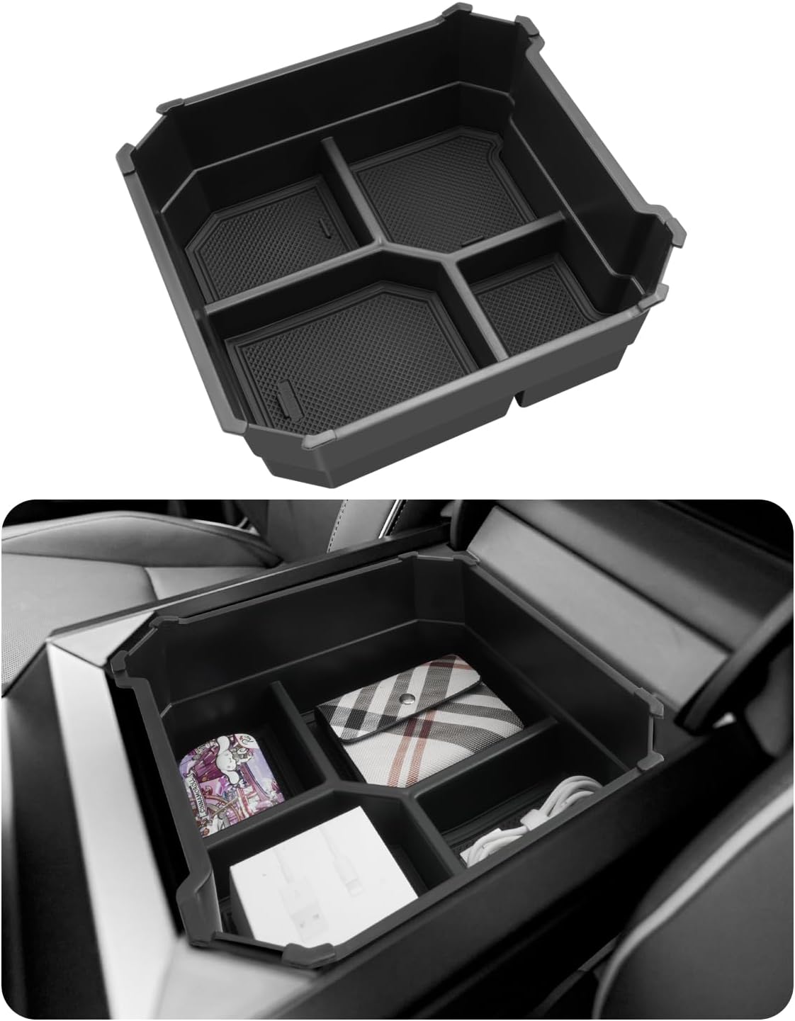 For Tesla Cybertruck Center Console and Armrest Storage Tray 2024 2025+