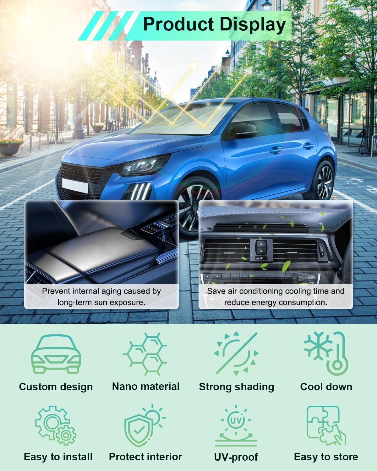 For Peugeot 208 e-208 Foldable Sunshade 2019-2025+