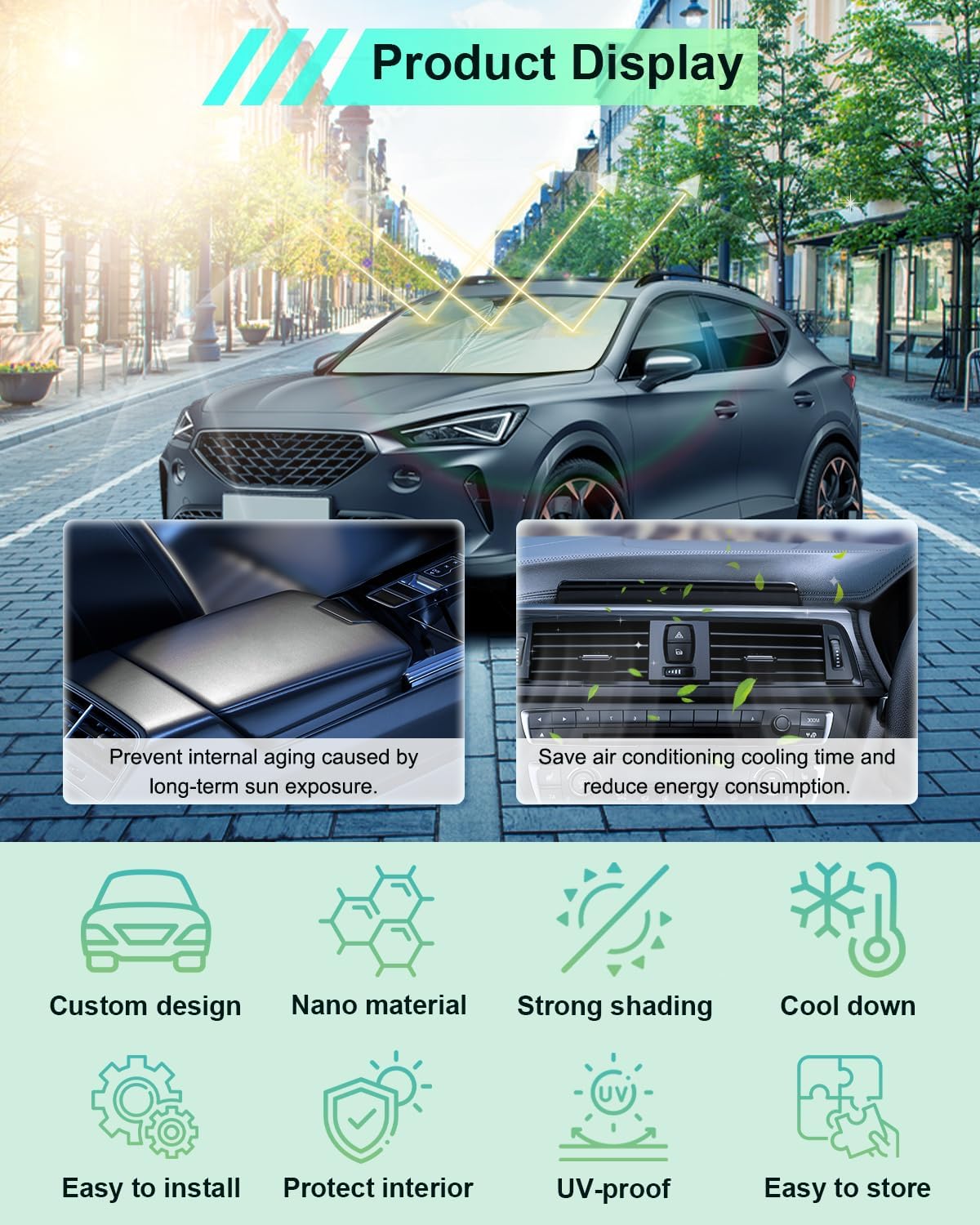 For Suzuki Altrapan Lapin HE33S Foldable Windshield Sunshade 2015+