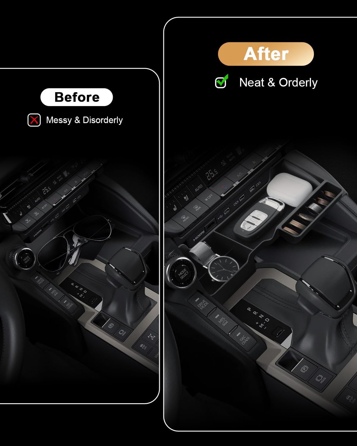 For Toyota Land Cruiser 250 Center Console Organizer 2024 2025 2026