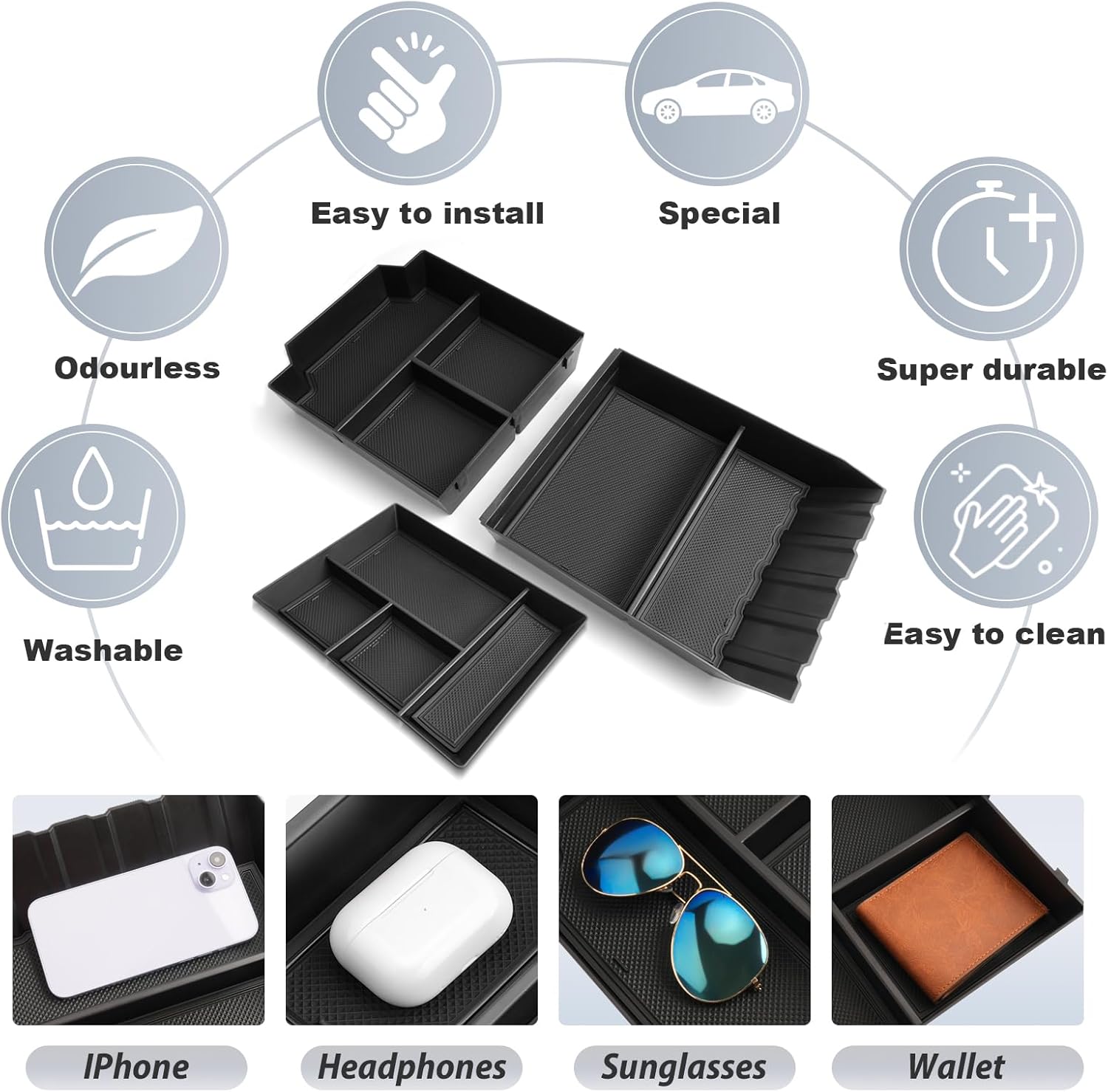 For Tesla Cybertruck Center Console Organizer 2024 2025+