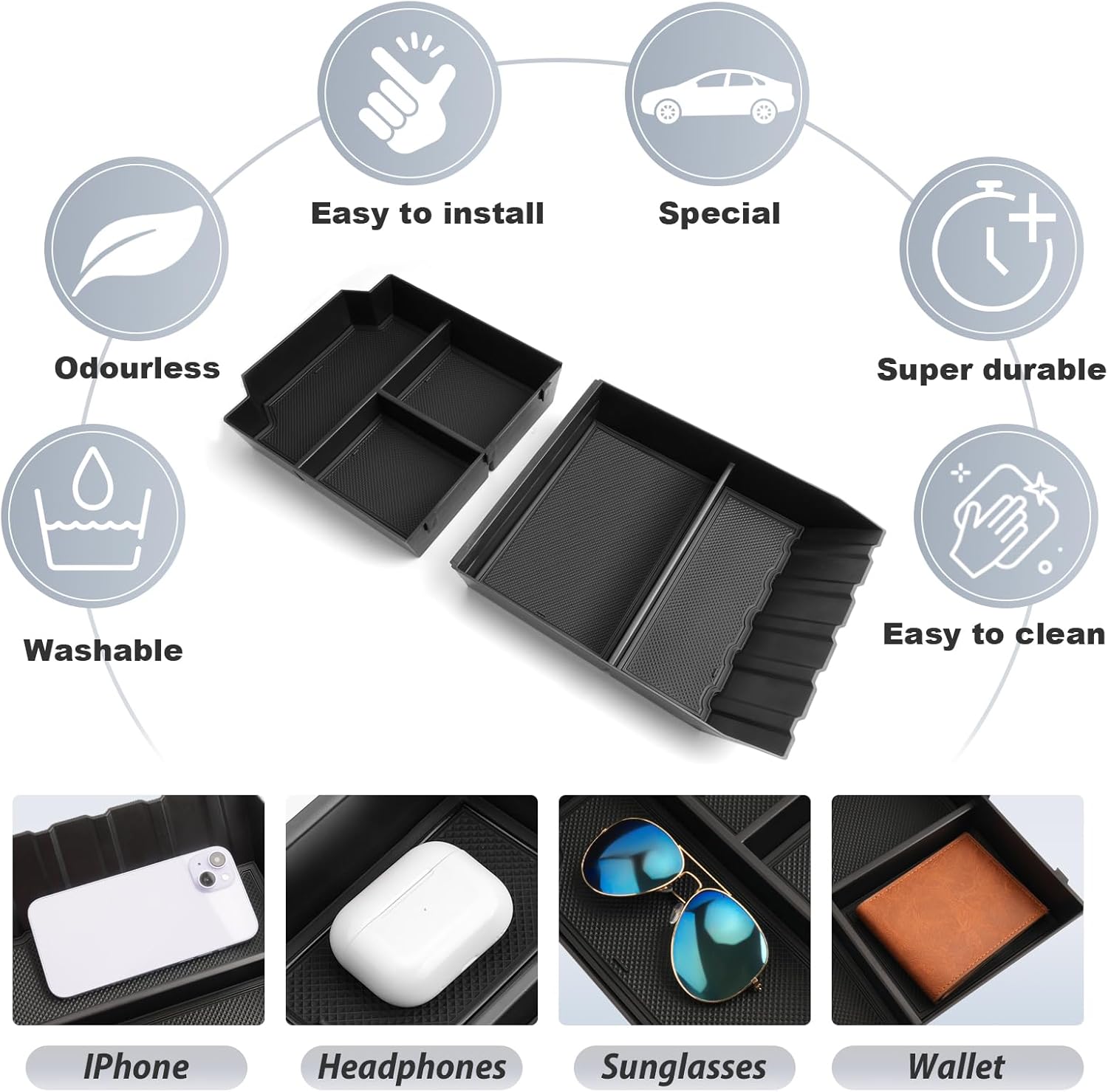 For Tesla Cybertruck Center Console Organizer 2024 2025+