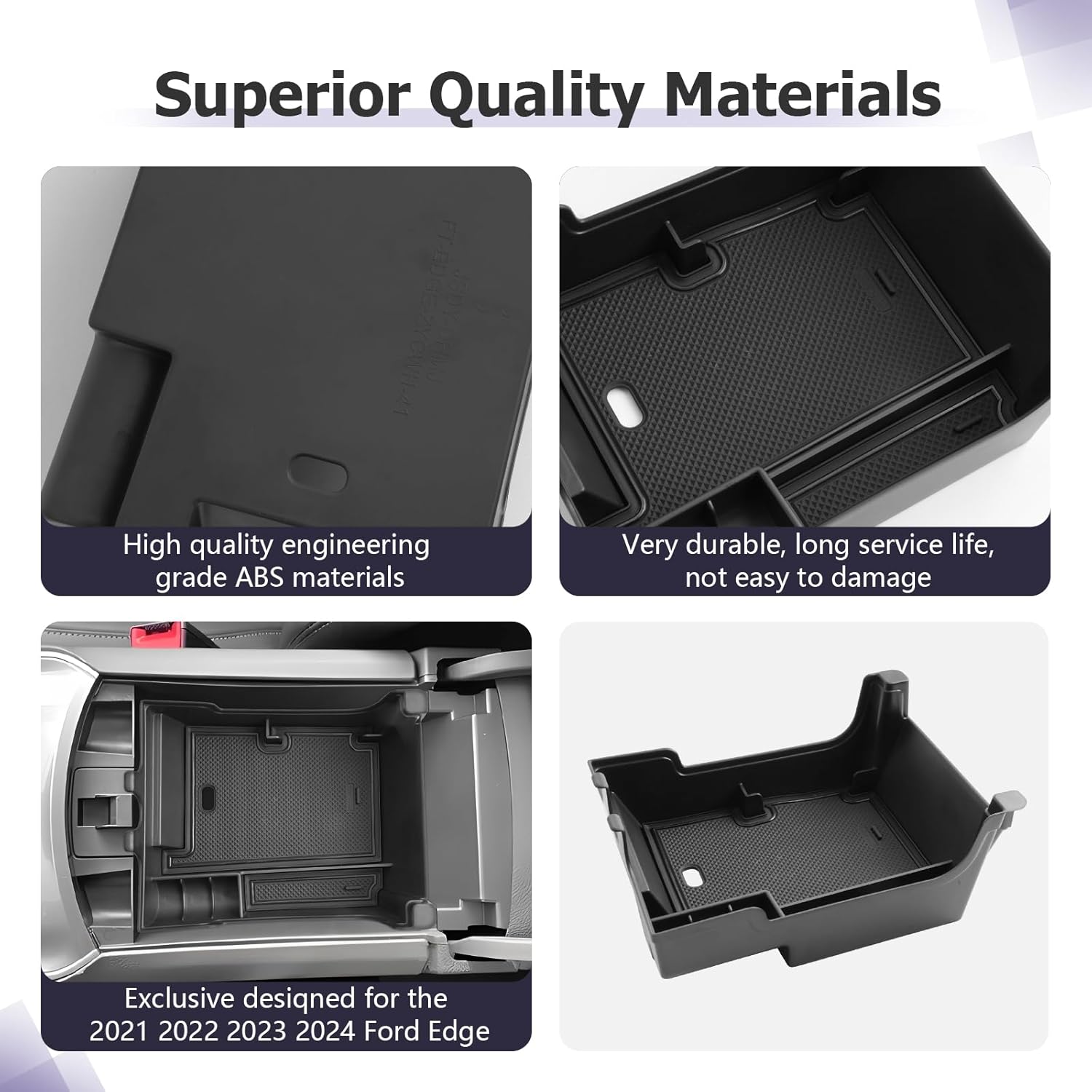 For Ford Edge SE/SEL/ST-Line/Titanium/ST Center Console Armrest Organizer Tray 2021 2022 2023 2024