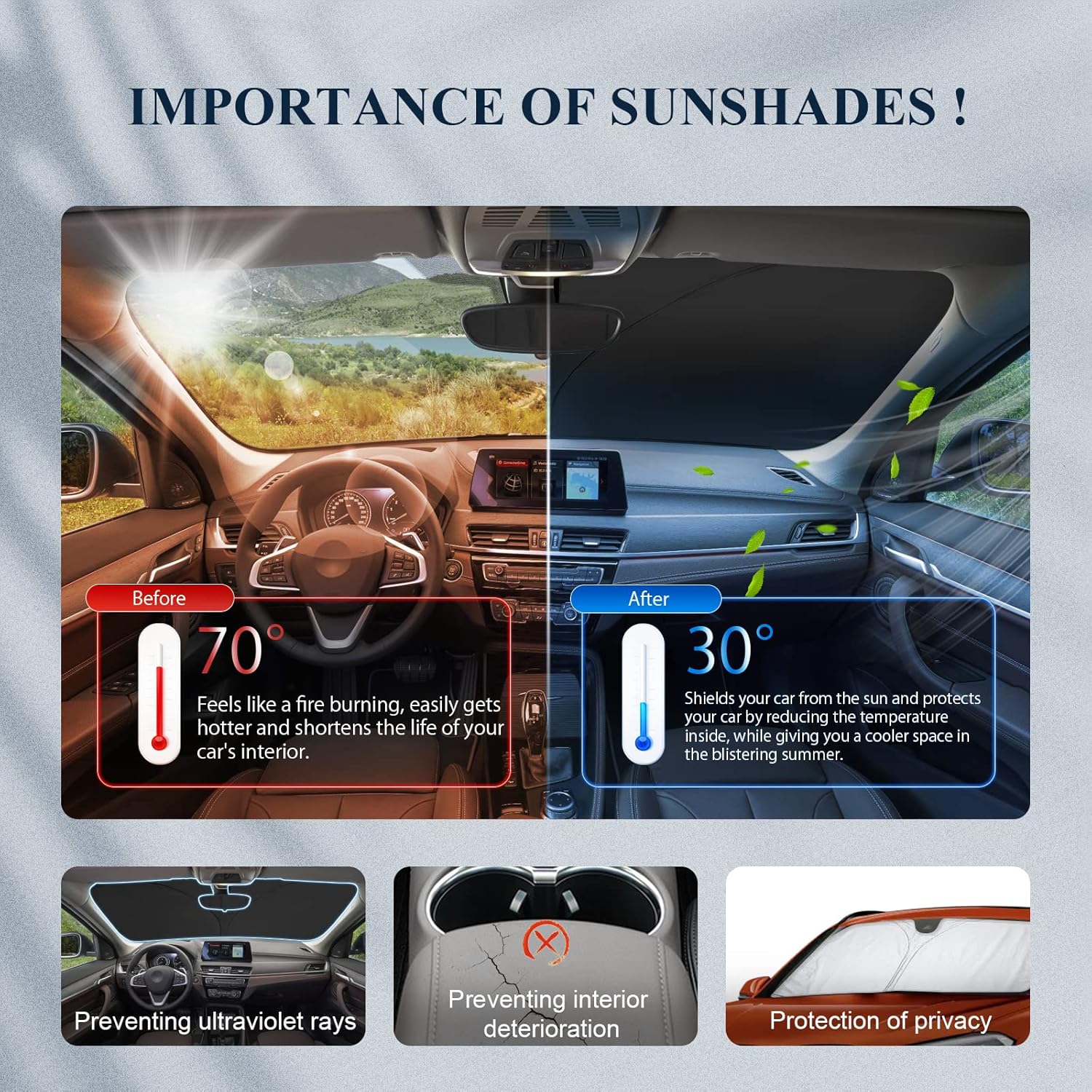 For BMW X1 U11 Car Windshield Folding Anti-UV Sun Visor 2016-2025+