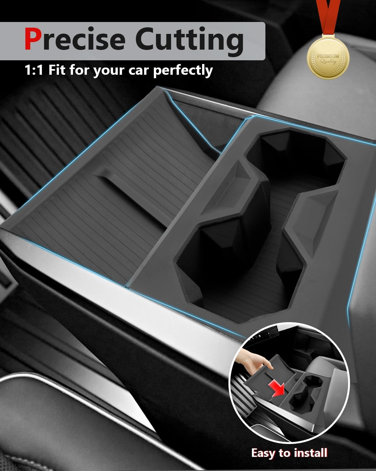 For Tesla Cybertruck Center Console Organizer 2024 2025+