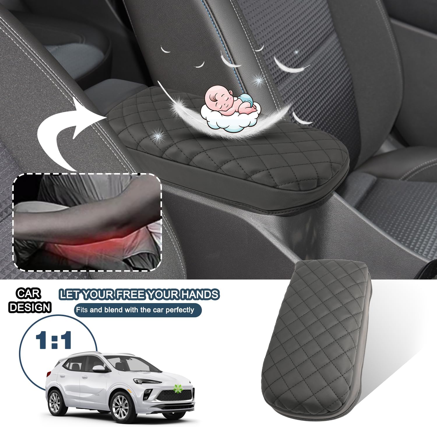 For Chevy Trax(LS, 1RS, LT, 2RS, ACTIV) Center Console Armrest Cover 2024-2025+