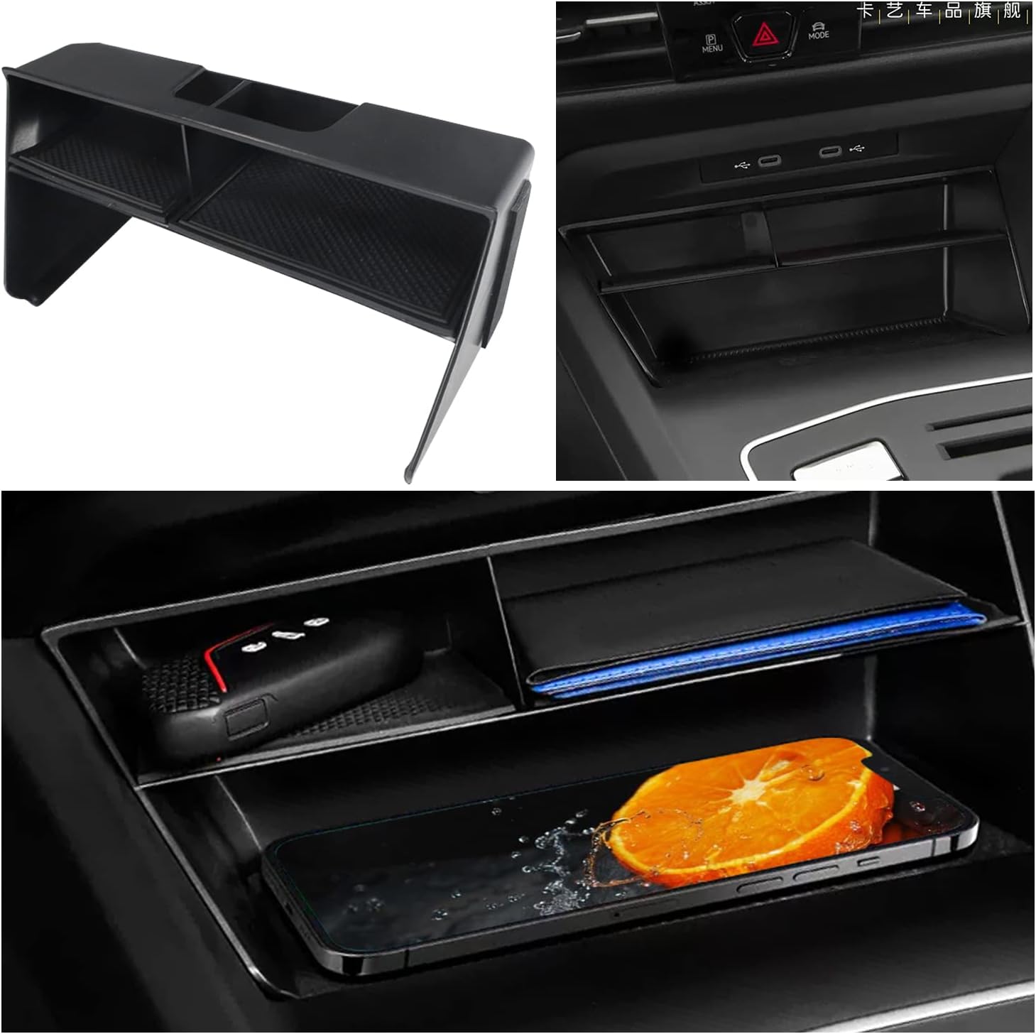For VW Golf 8 MK8 8.5 GTI GTD GTE Center Console Organizer Tray 2020+