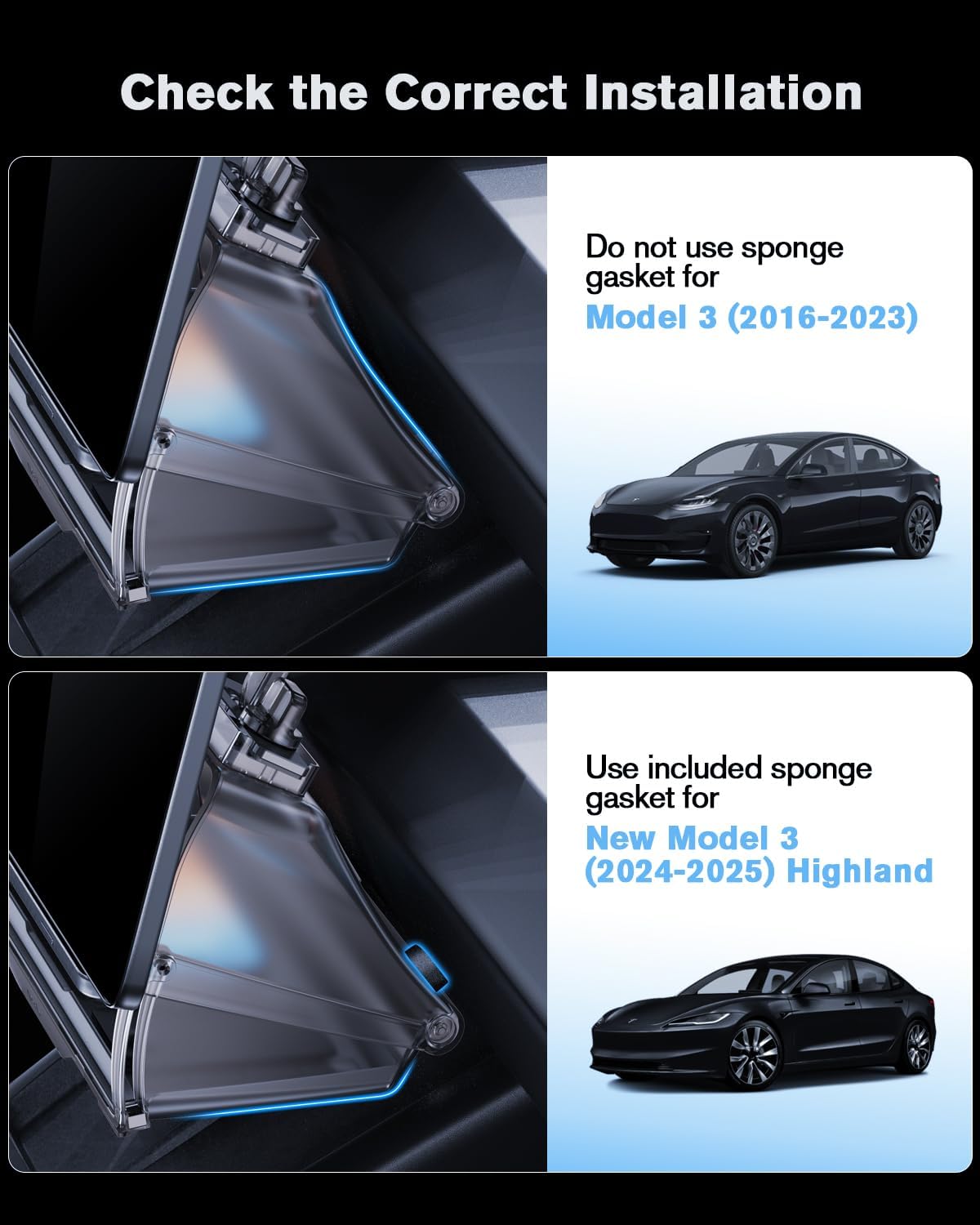 For Tesla Model 3/Y 2-in-1 Car Food Tray& Behind Screen Organizer 2016+