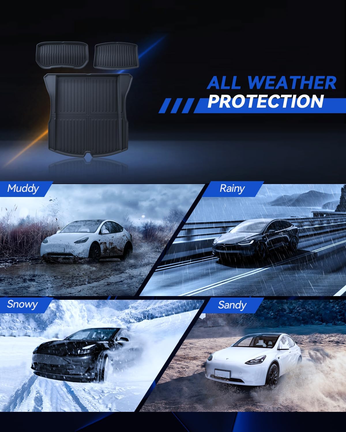 For Tesla Model 3 Original 3D Scanning TPE All-Weather Mats 2024+
