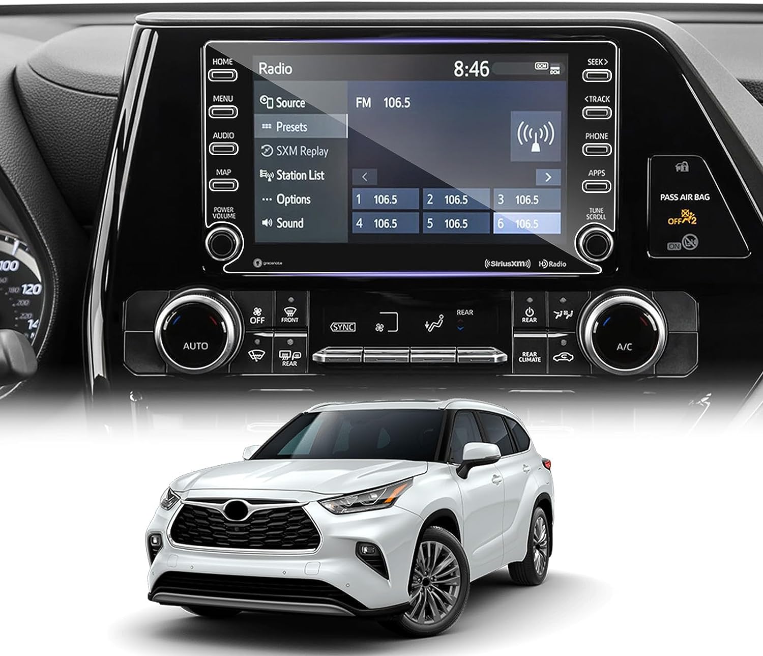 For Toyota RAV4 7" 8" Screen Protector 2019+