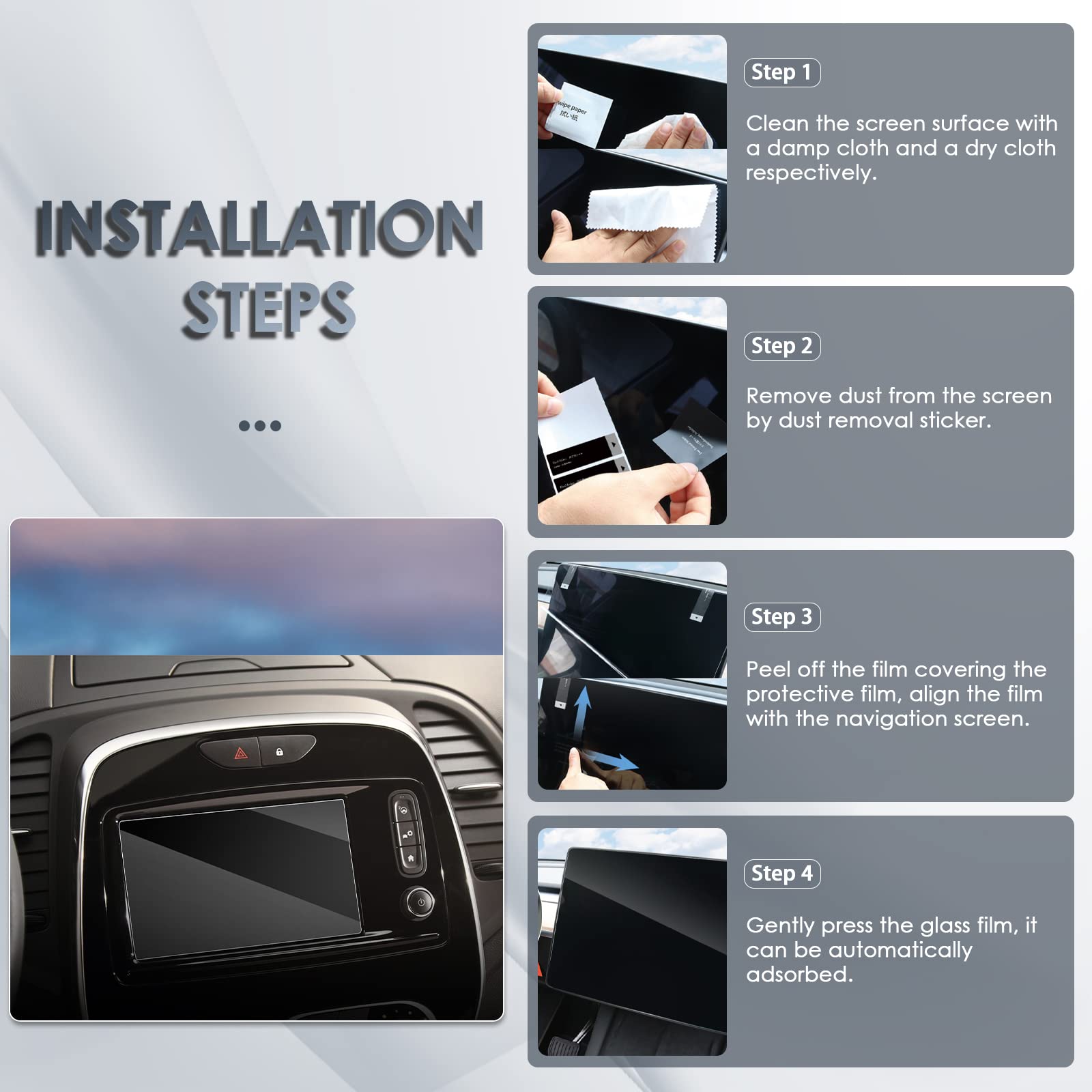 For Renault Captur R-Link Clio 4 R-Link Screen Protector 2013-2019