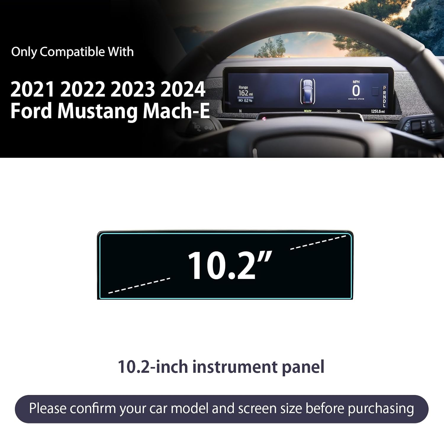 For Ford Mustang Mach-E 10.2" Infotainment System Screen Protector 2021+