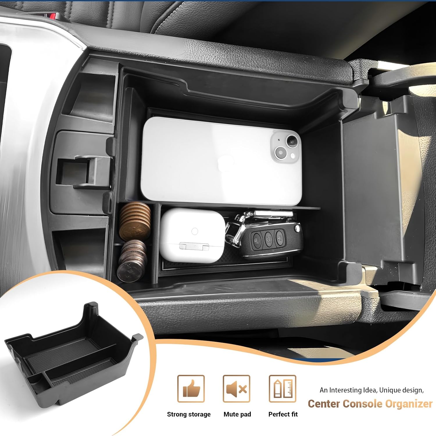 For Ford Edge SE/SEL/ST-Line/Titanium/ST Center Console Armrest Organizer Tray 2021 2022 2023 2024