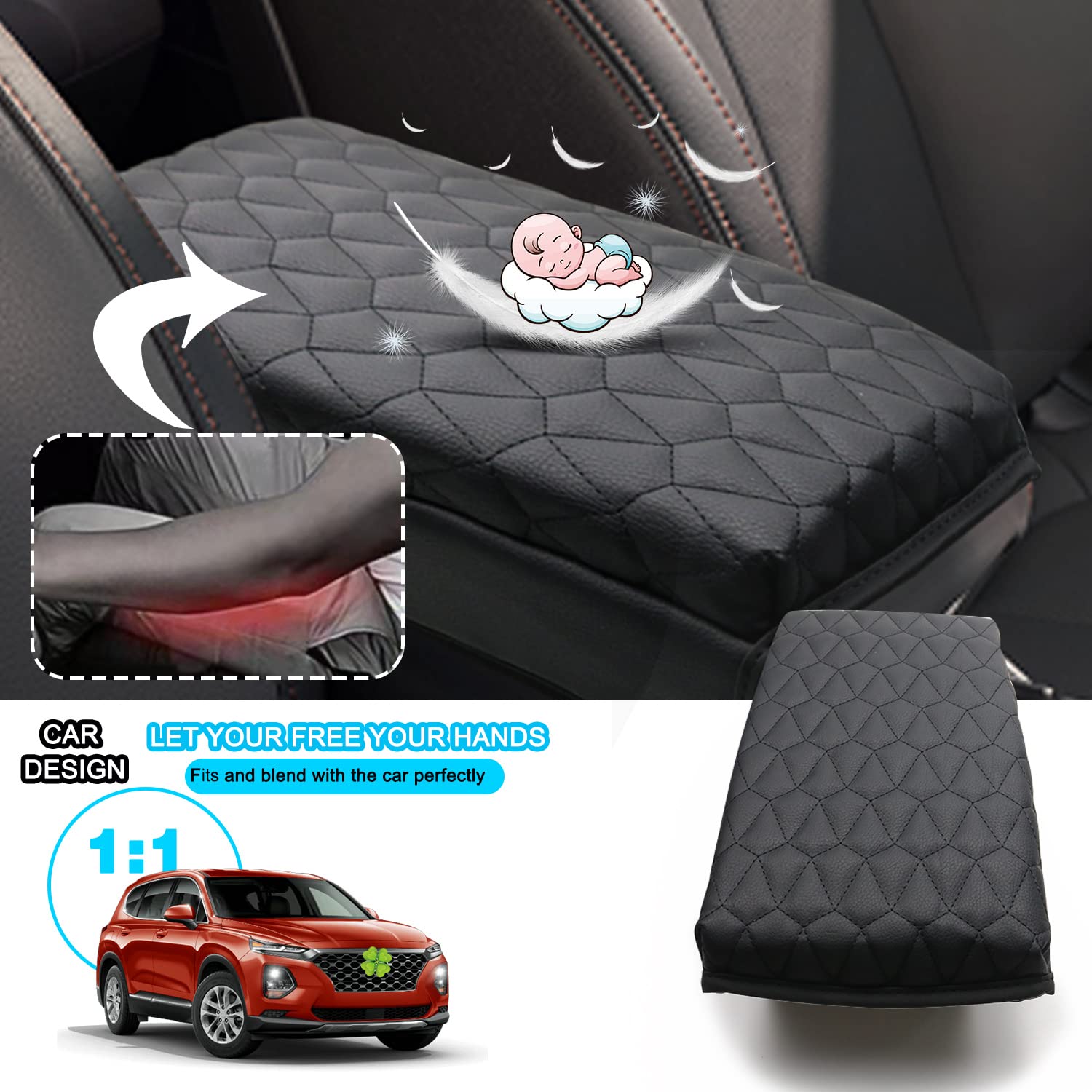 Hyundai Santa Fe Armrest Cover 2019-2020 - LFOTPP Car Accessories
