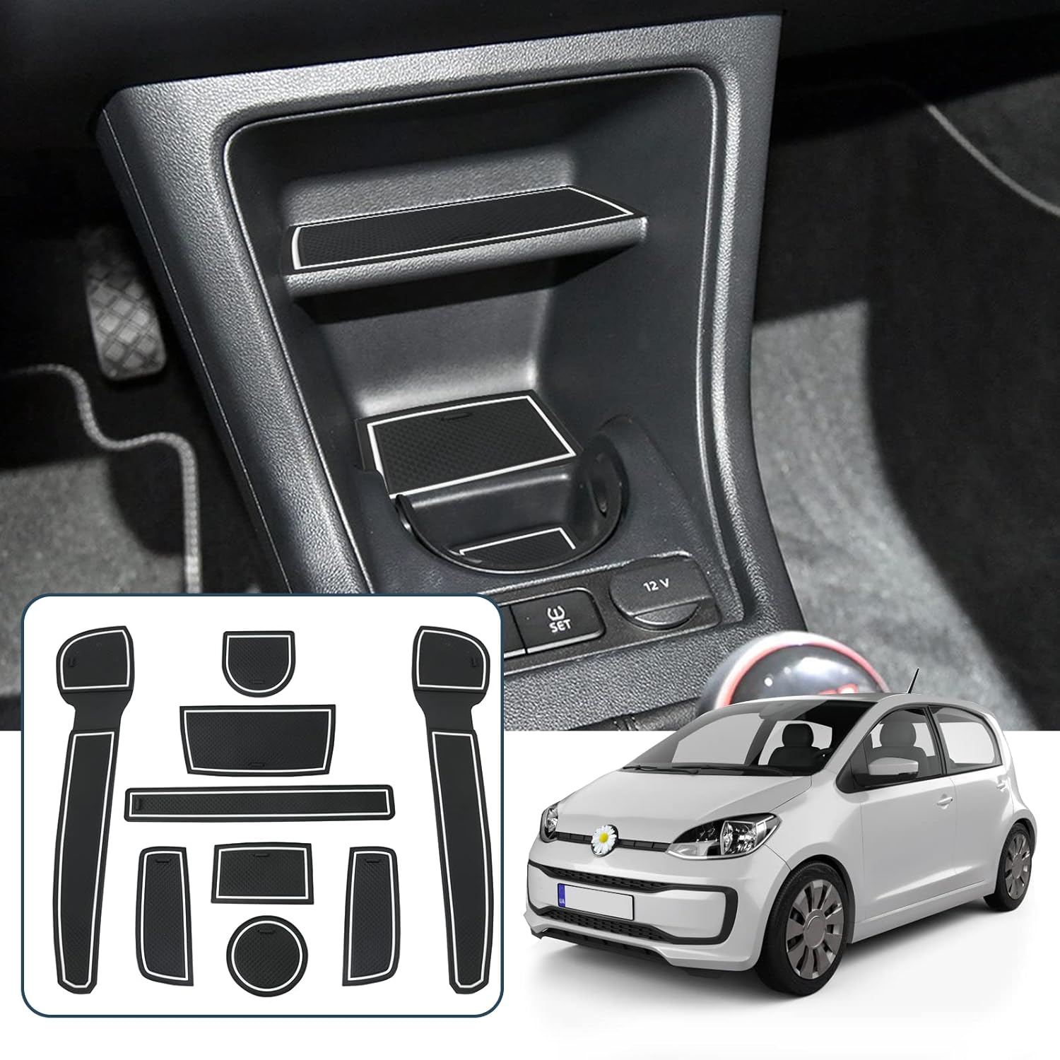 For VW UP GTI/ Seat MII/ Skoda Citigo Door Slot Mat 2013+