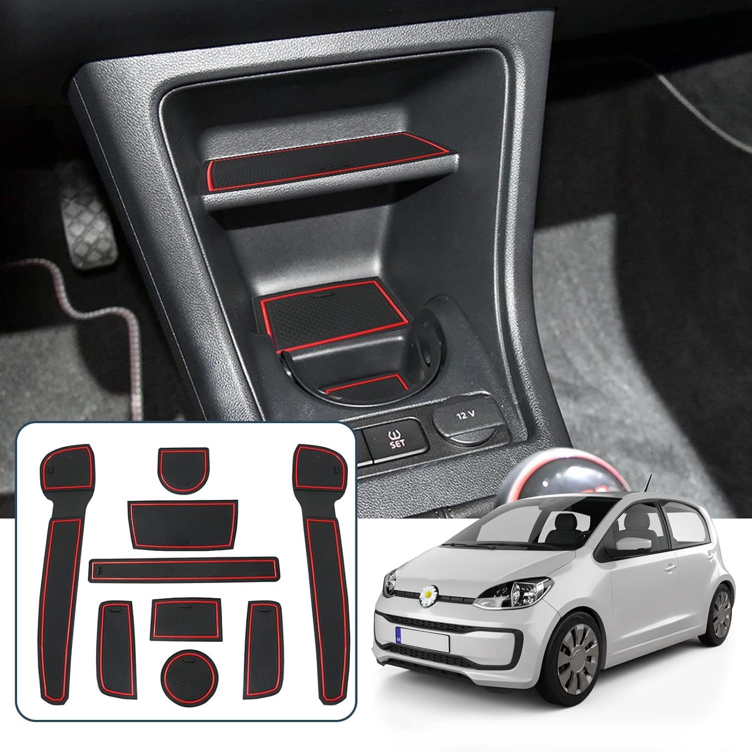 For VW UP GTI/ Seat MII/ Skoda Citigo Door Slot Mat 2013+
