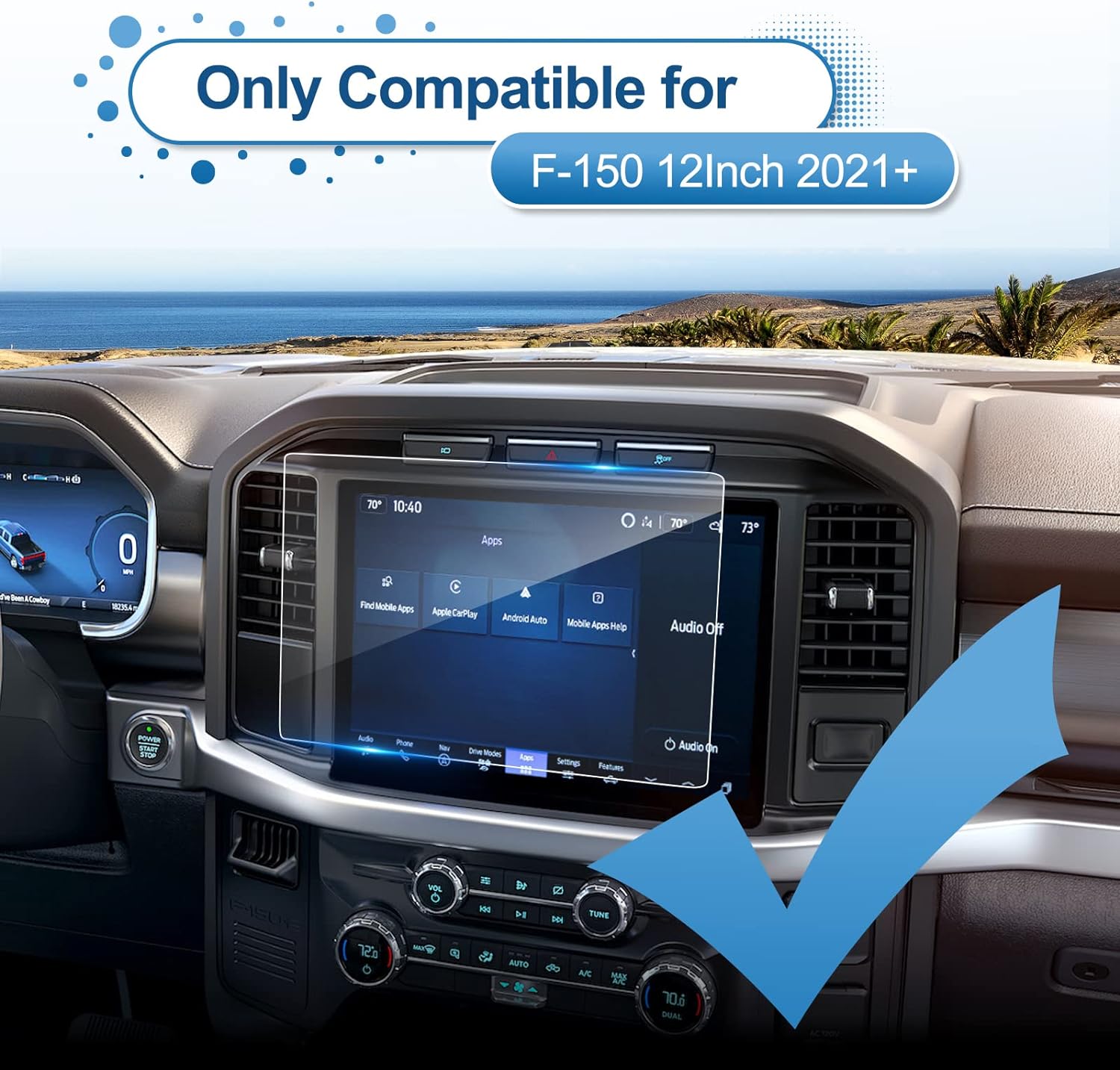 For Ford F 150/ F 150 Lightning SYNC4 Screen Protector 2021+
