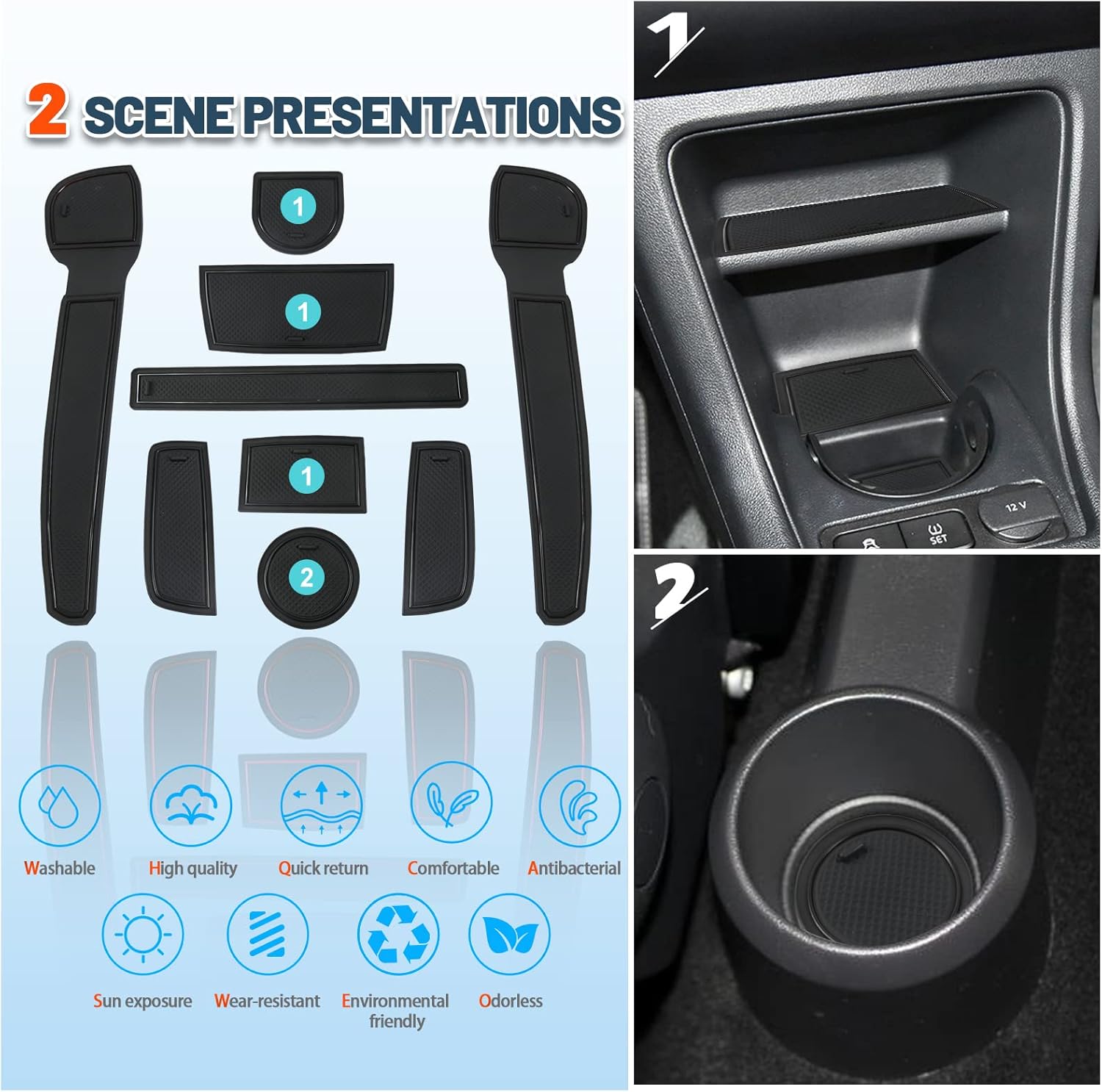 For VW UP GTI/ Seat MII/ Skoda Citigo Door Slot Mat 2013+