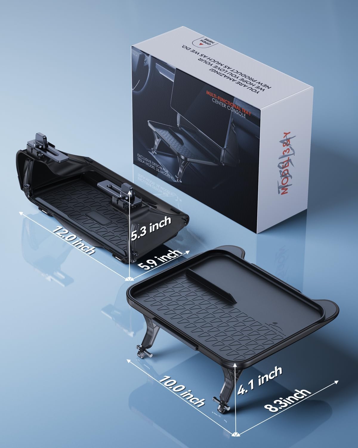 For Tesla Model 3/Y 2-in-1 Car Food Tray& Behind Screen Organizer 2016+