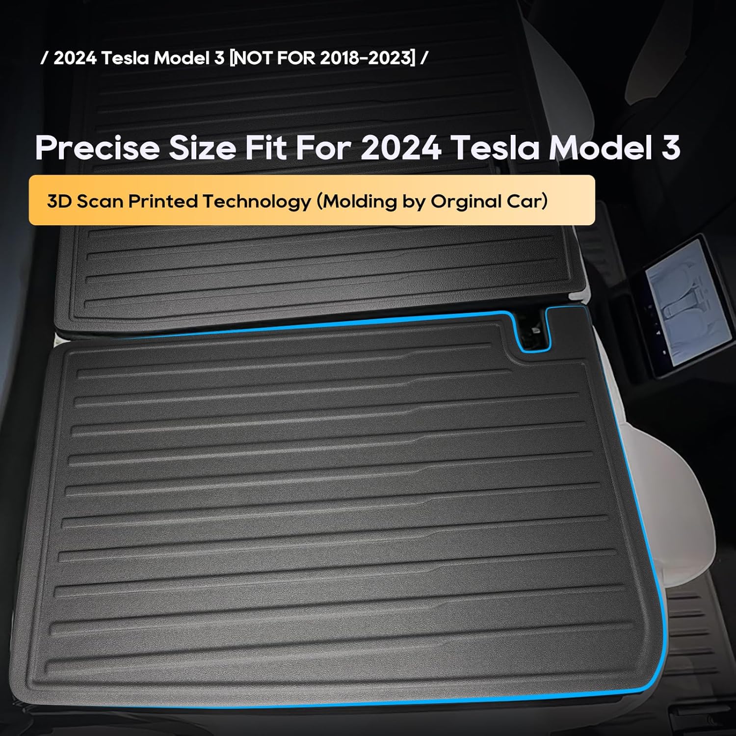 For Tesla Model 3 Original 3D Scanning TPE All-Weather Mats 2024+