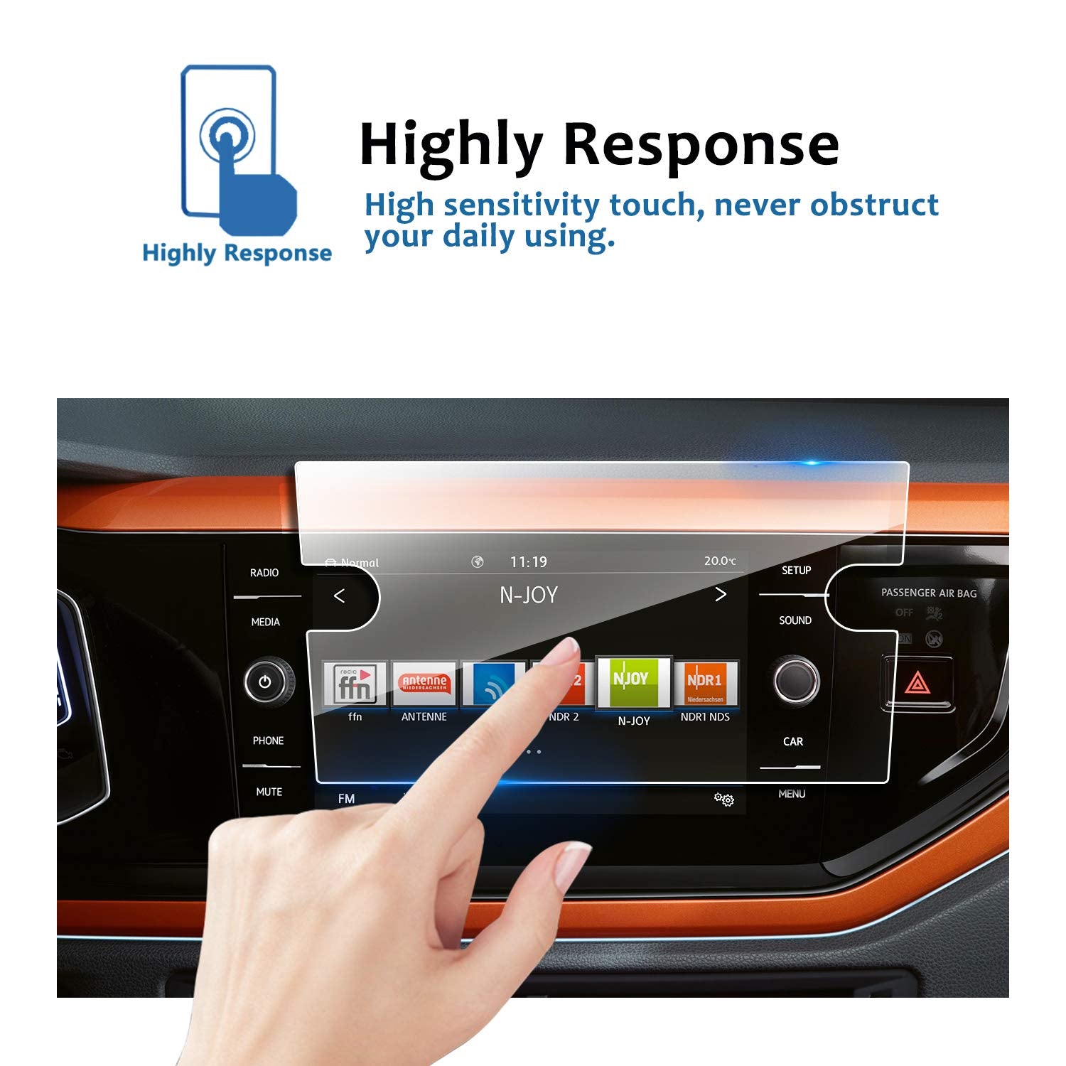 VW Polo MK6 8" Screen Protector 2017-2020 - LFOTPP Car Accessories