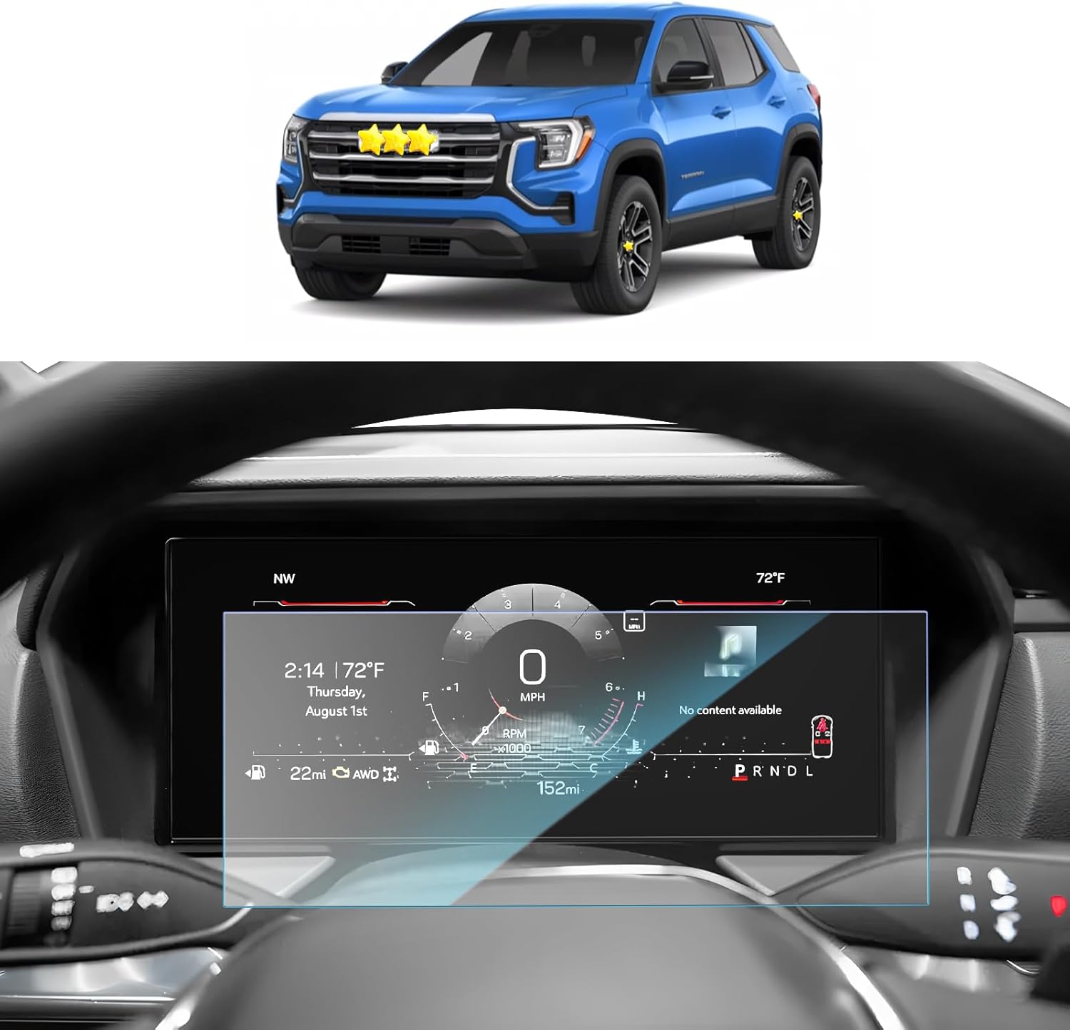 For GMC Terrain (Elevation/AT4/Denali) 11 inch Cluster Screen Protector 2024+