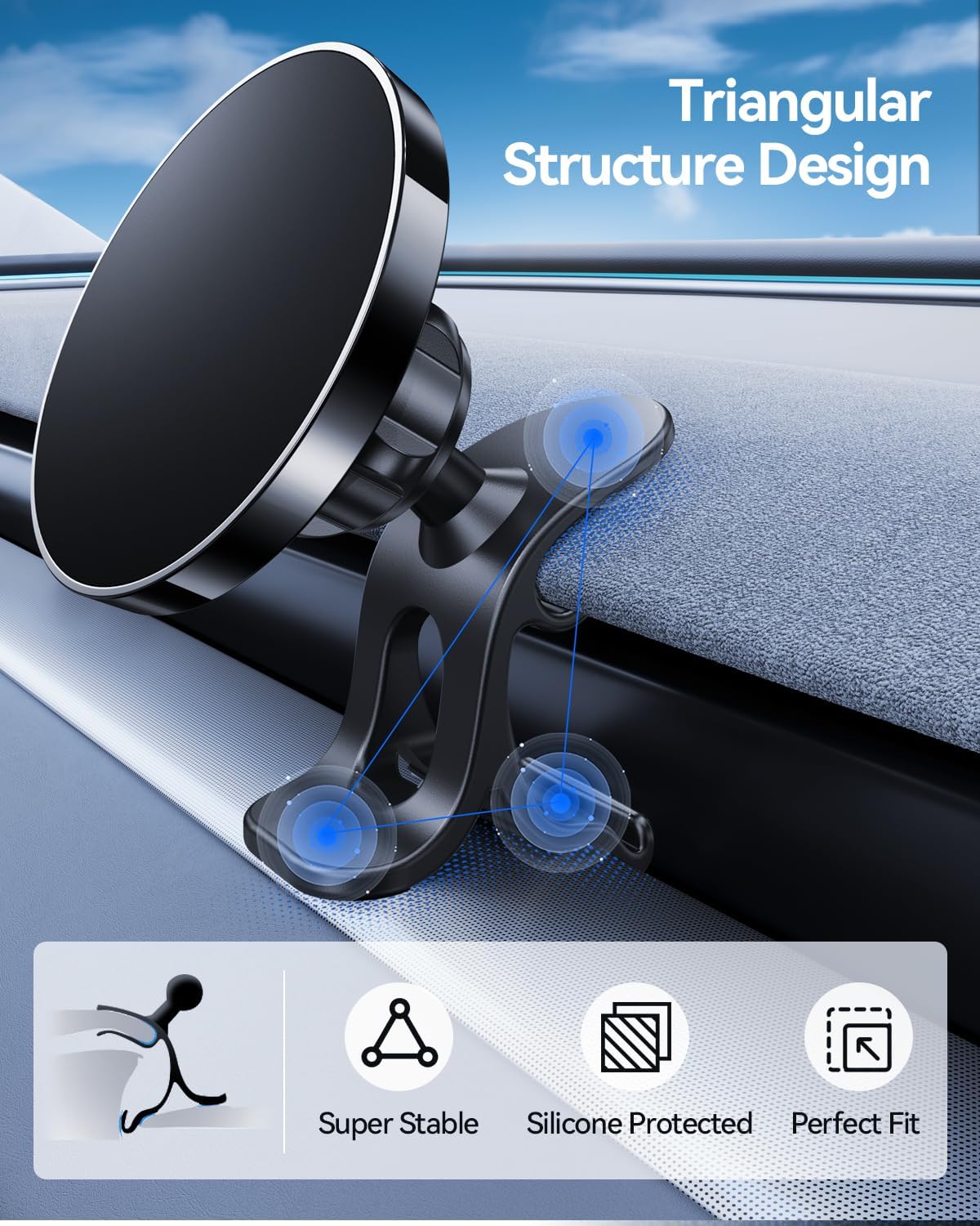 For Tesla Model 3 Highland Magnetic Cell Phone Holder 2024 2025 (Not for Model 3 Performance)