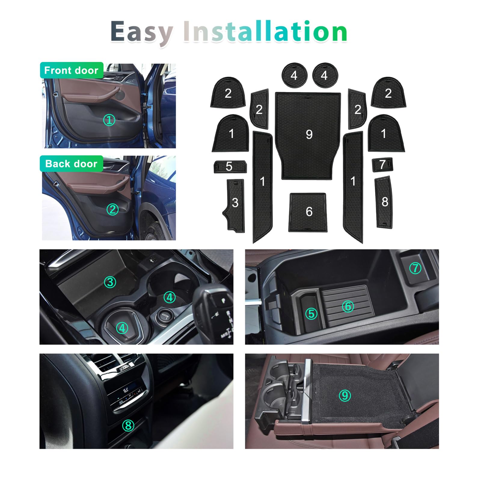 For BMW 3 Series G20 Door Slot Mats 2019+