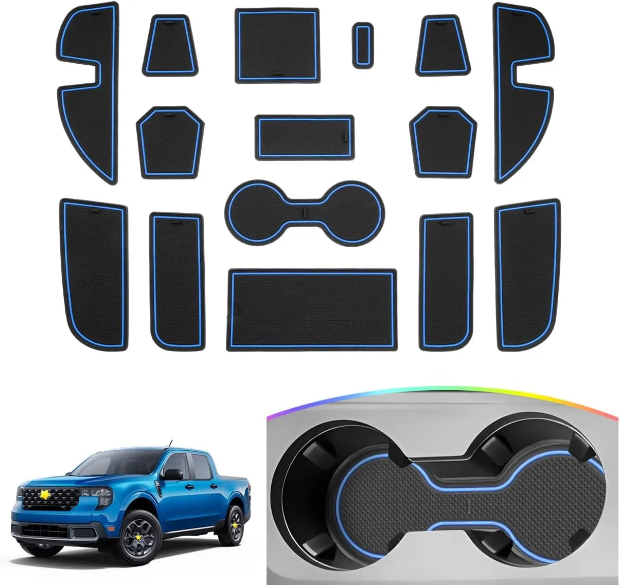 For Ford Maverick Door Slot Mats(15Pcs) 2022 2023 2024 2025 2026