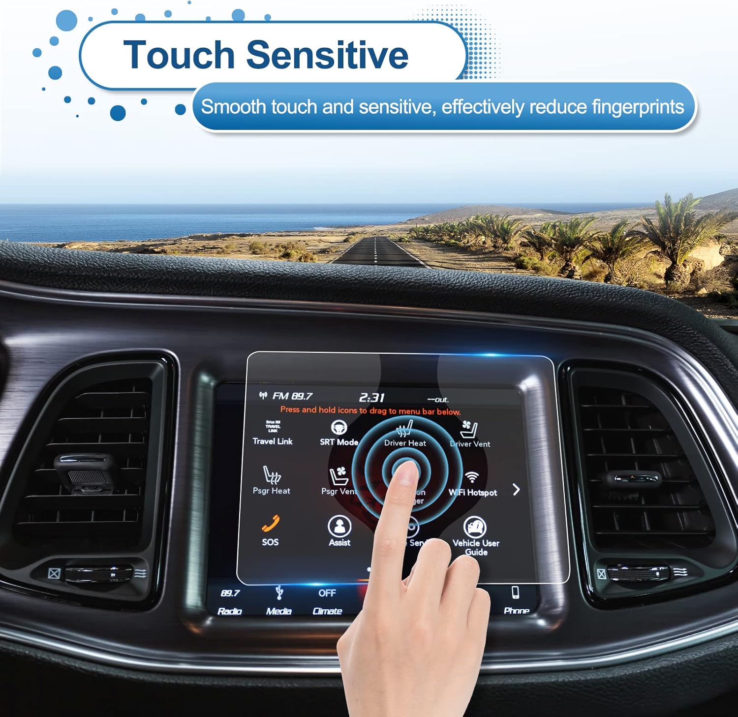 For Dodge Challenger 8.4 Inch Navigation Screen Protector 2018+