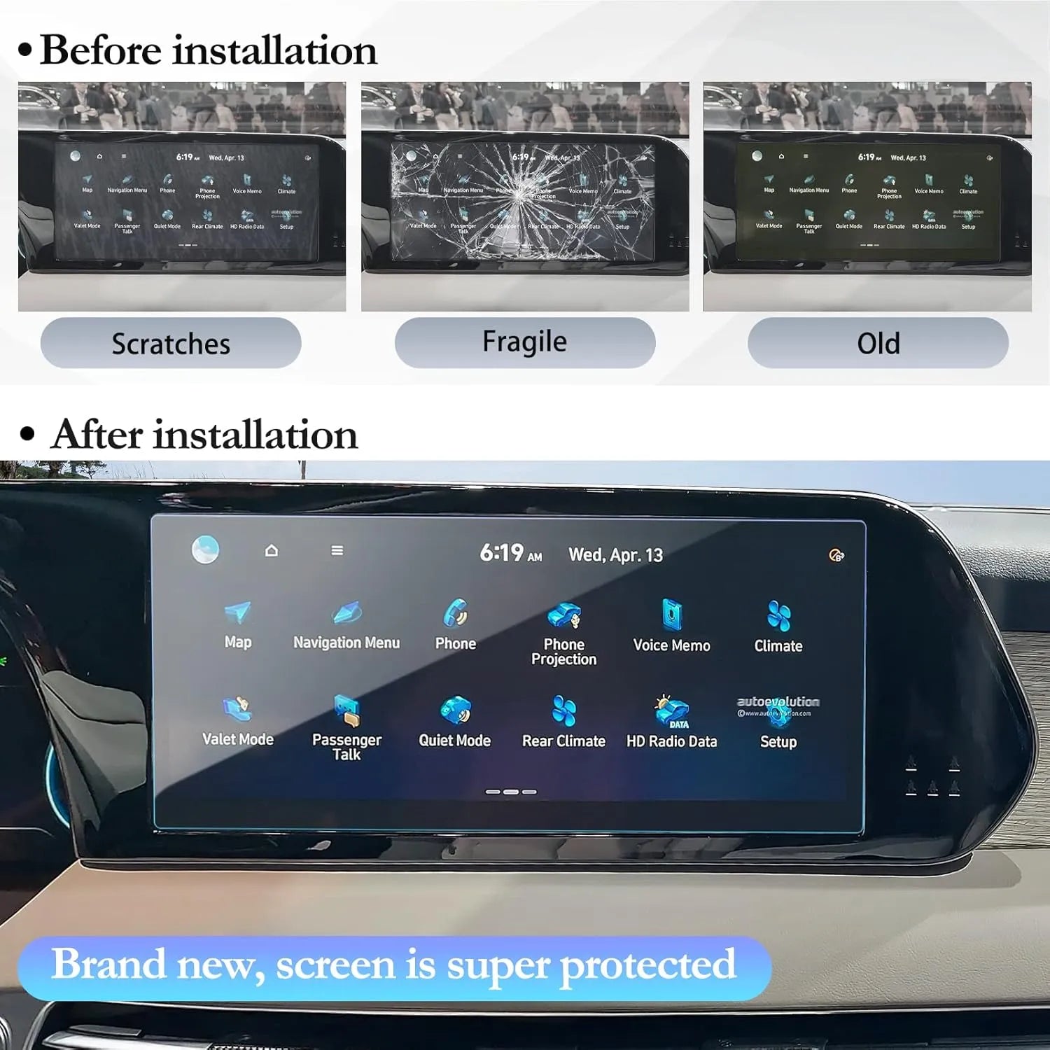 For Hyundai Palisade Navigation Tempered Glass Screen Protector 2020-2025