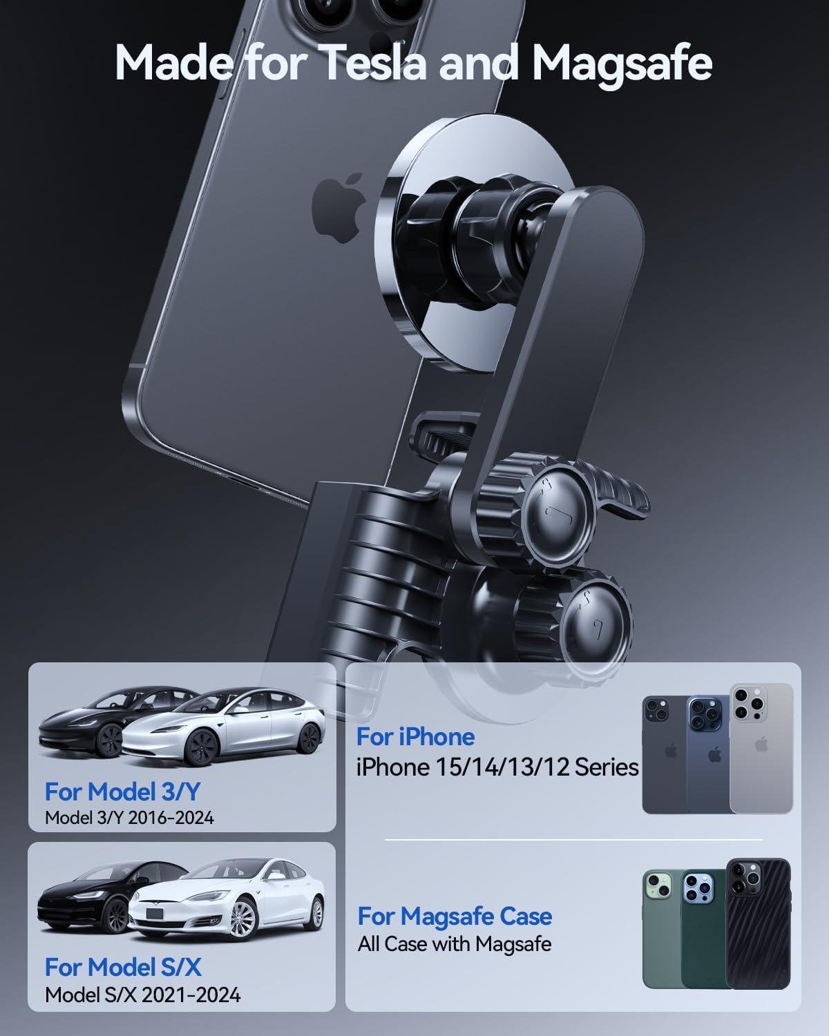 For Tesla Model 3 Model Y Model S Model X MagSafe Car Mount 2020+