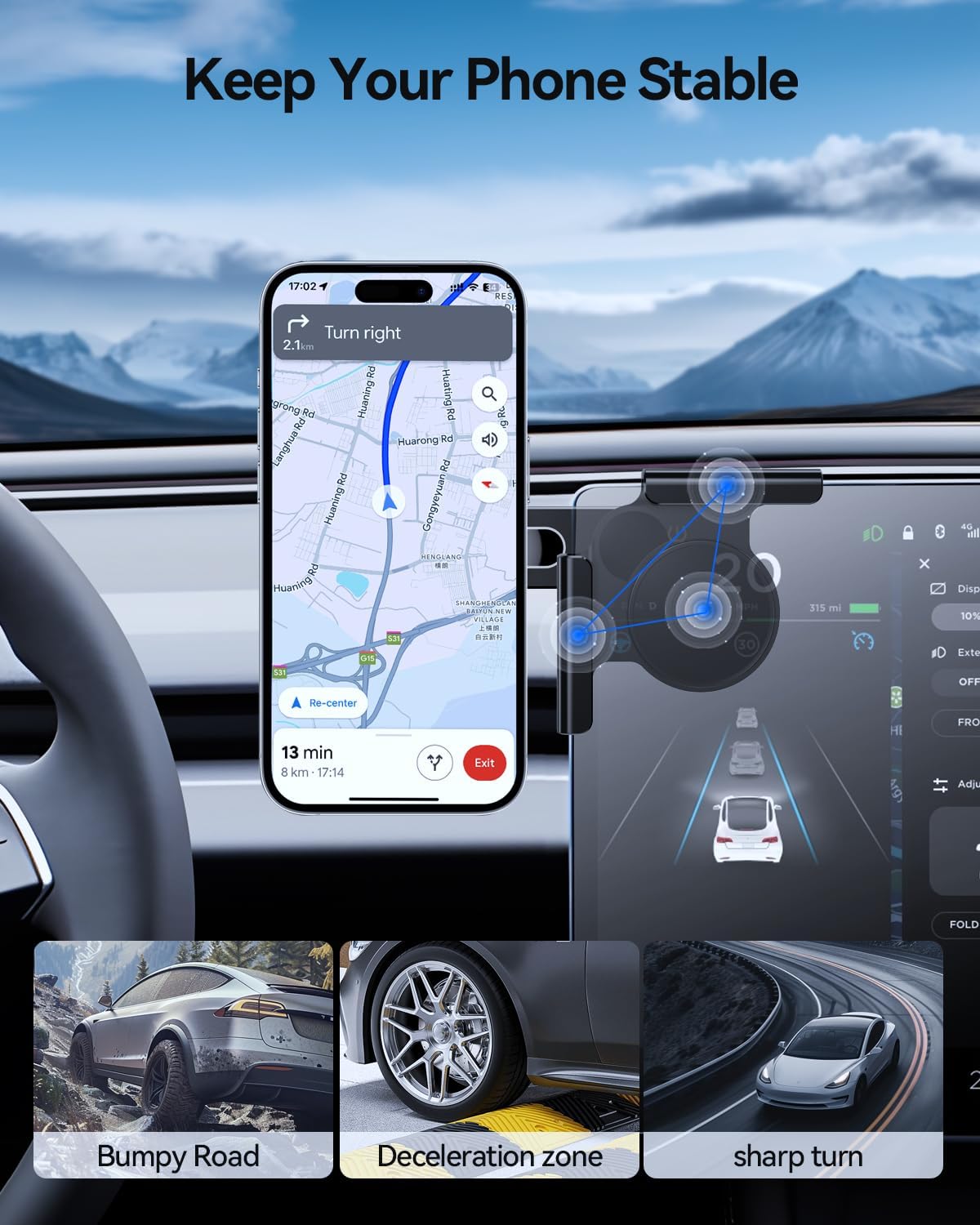 For Tesla Model 3 Model Y Model S Model X MagSafe Car Mount 2020+