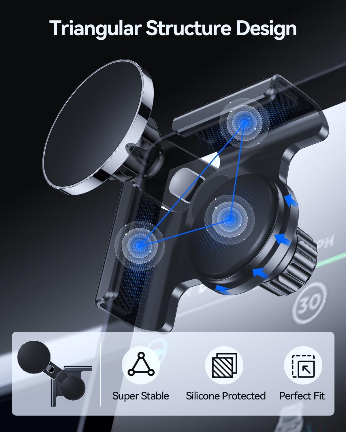 For Tesla Model 3 Model Y Model S Model X MagSafe Car Mount 2020+