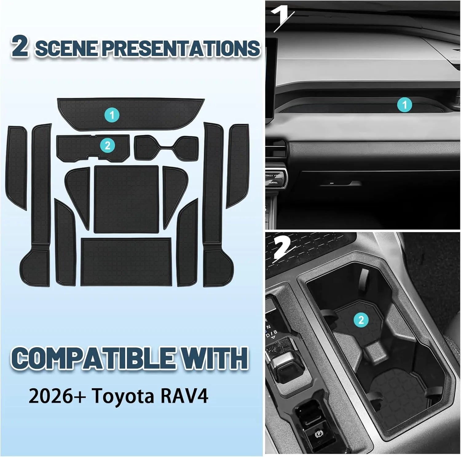 For Toyota RAV4 Door Slot Mats 2026 2027