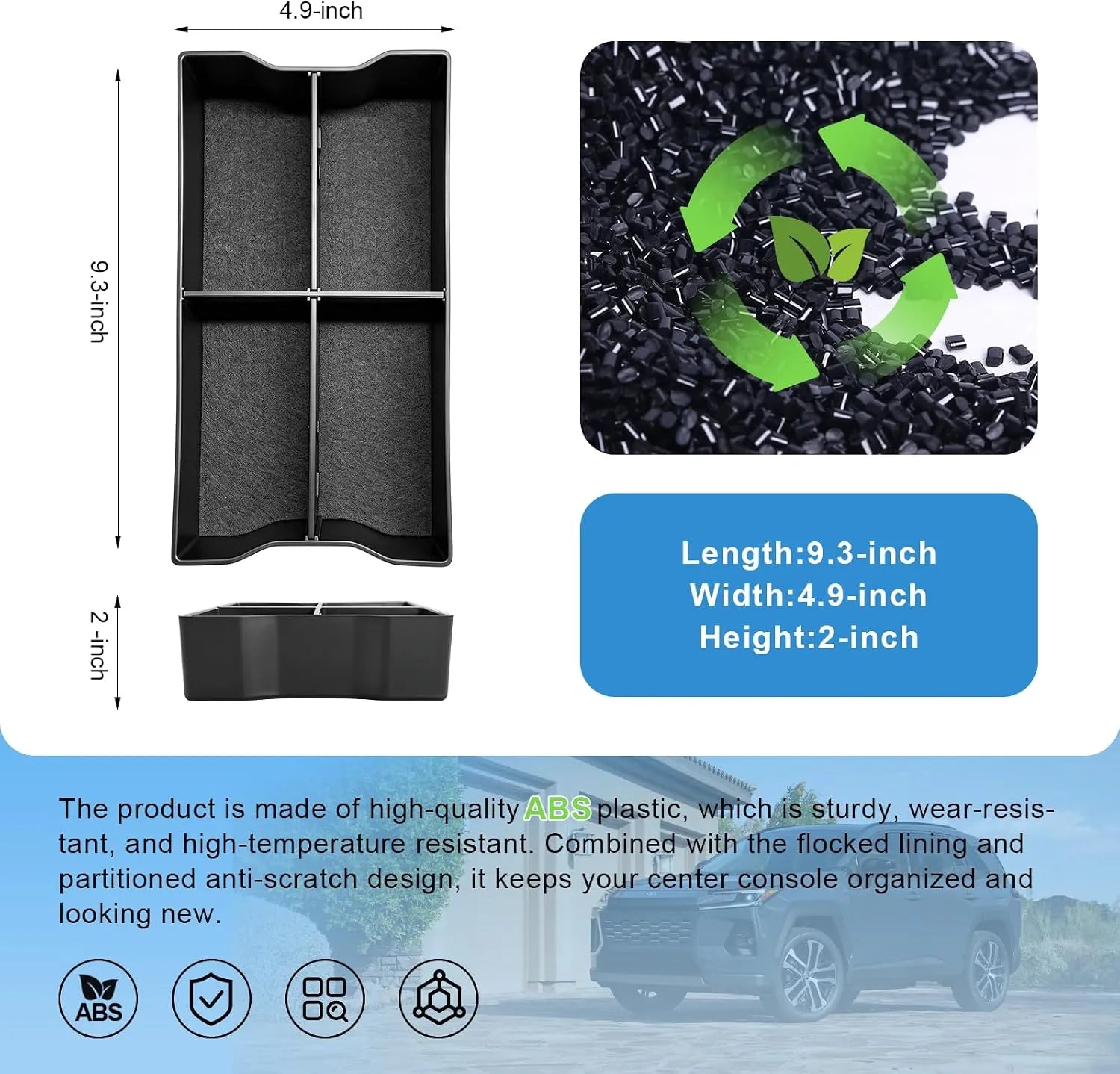 For Toyota RAV4 Armrest Storage Tray 2026 2027