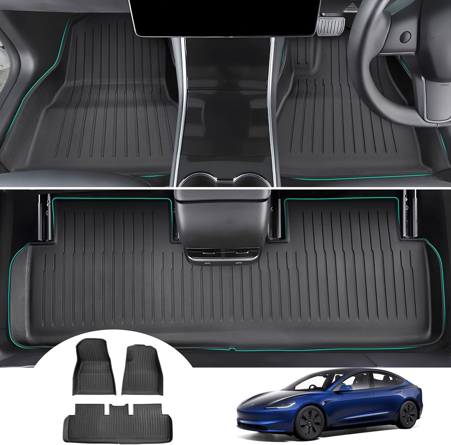 For Tesla Model 3 Original 3D Scanning TPE All-Weather Mats 2024+