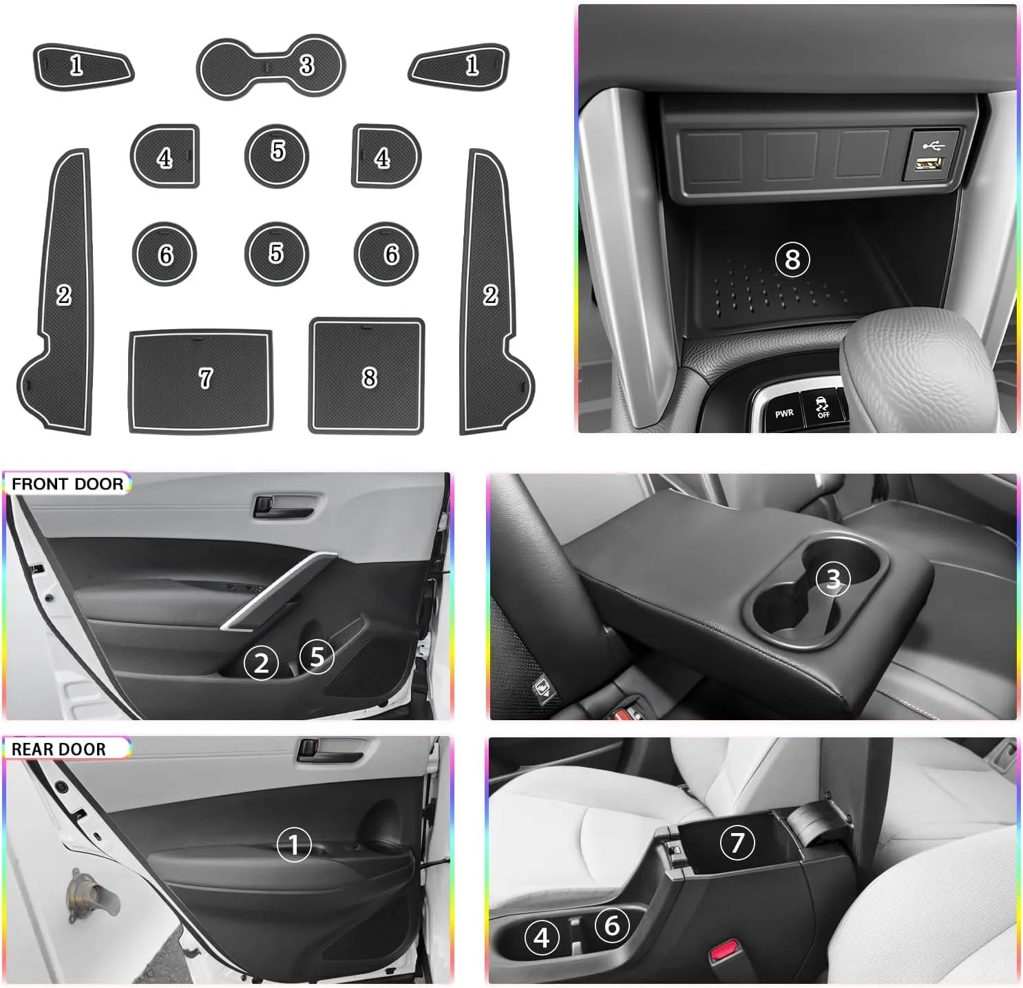 For Toyota Corolla Cross Door Slot Mat 2022-2026