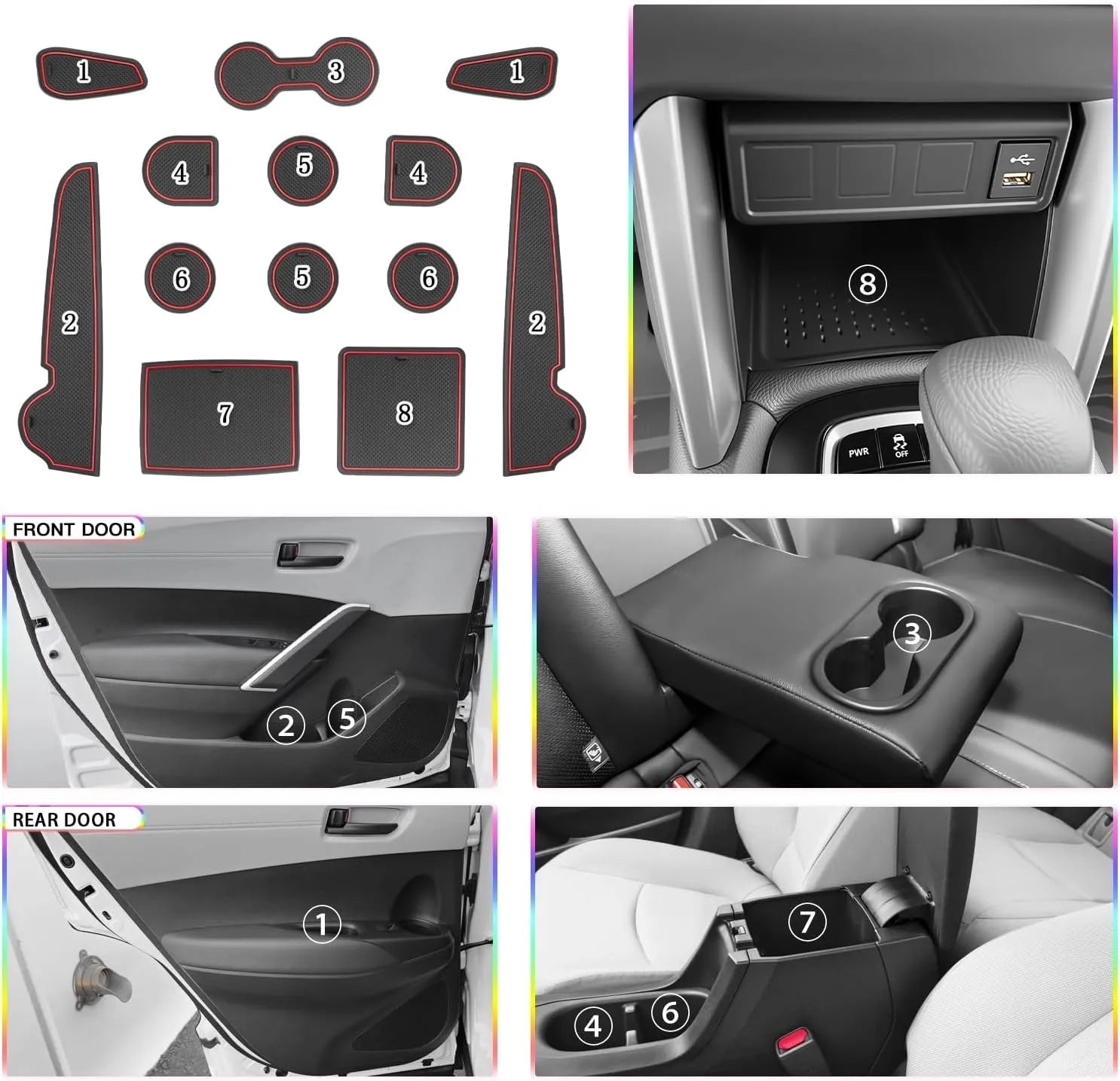 For Toyota Corolla Cross Door Slot Mat 2022-2026