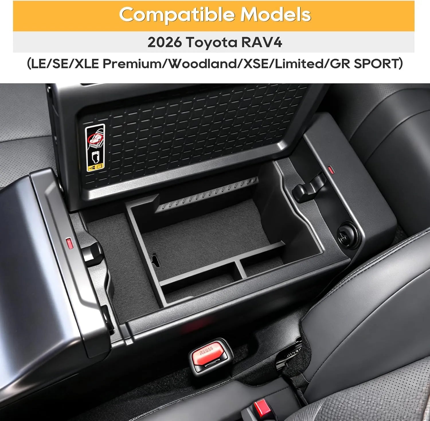 For Toyota RAV4 Armrest Storage Tray 2026 2027