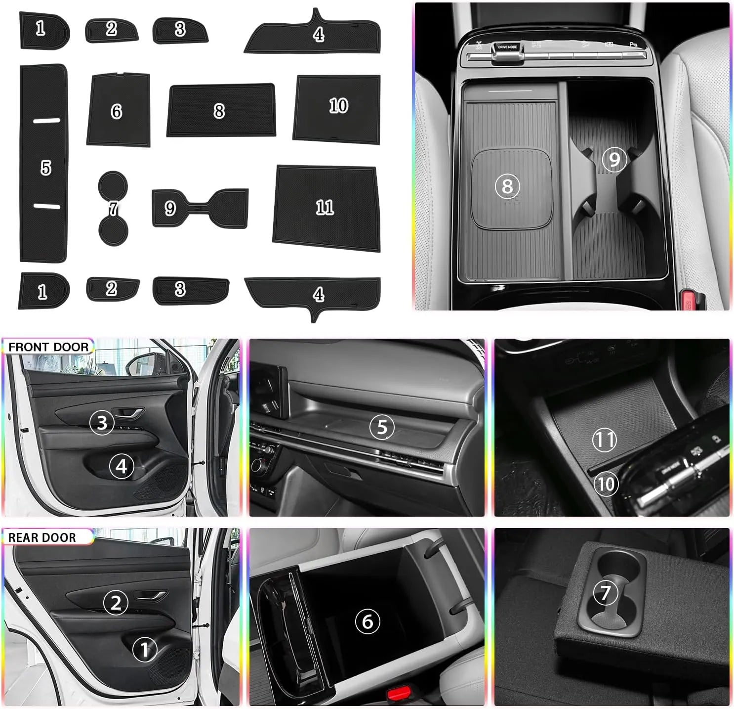 For Hyundai Tucson NX4 Door Slot Mats 2025+