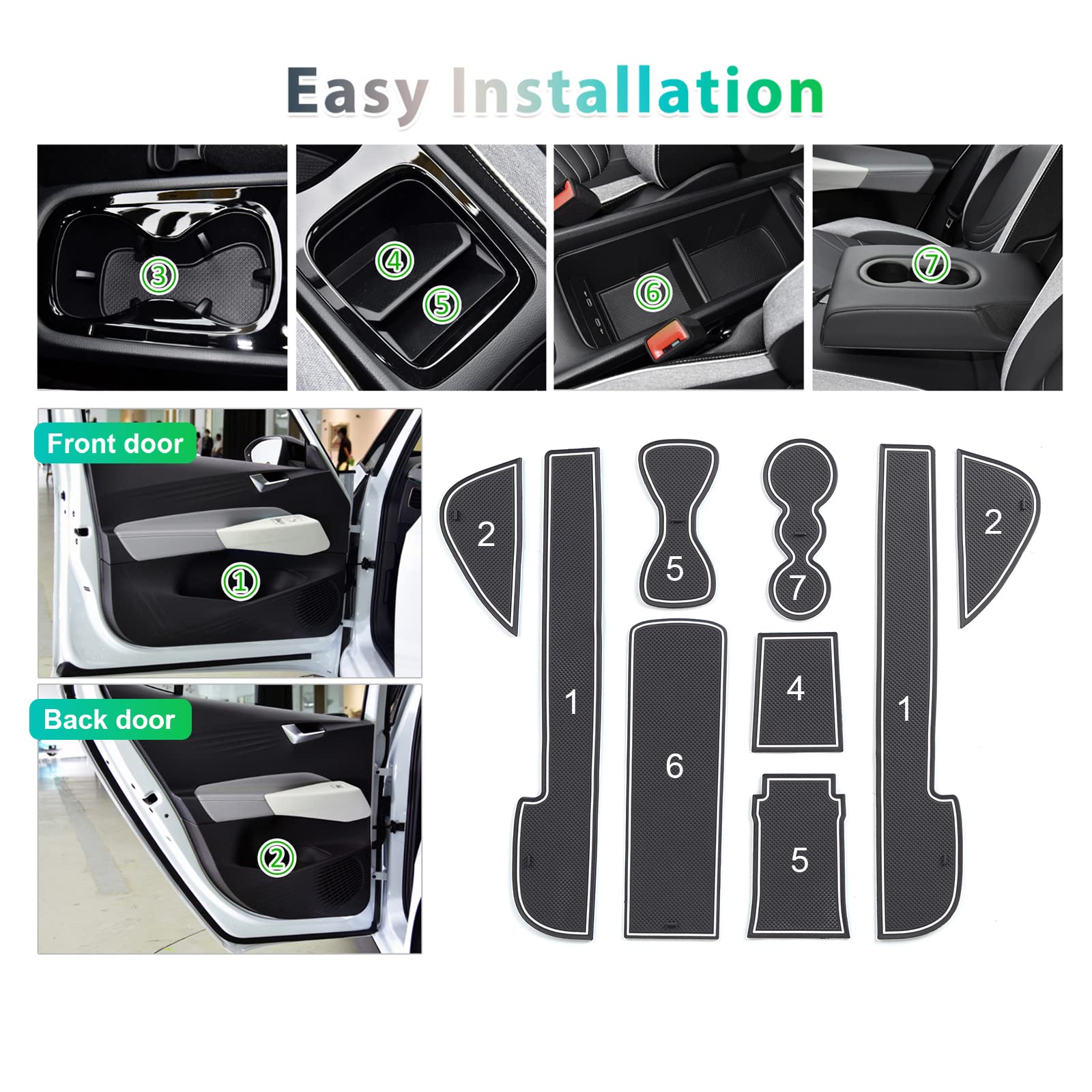 VW ID.3 Door Slot Mats 2020+ - LFOTPP Car Accessories